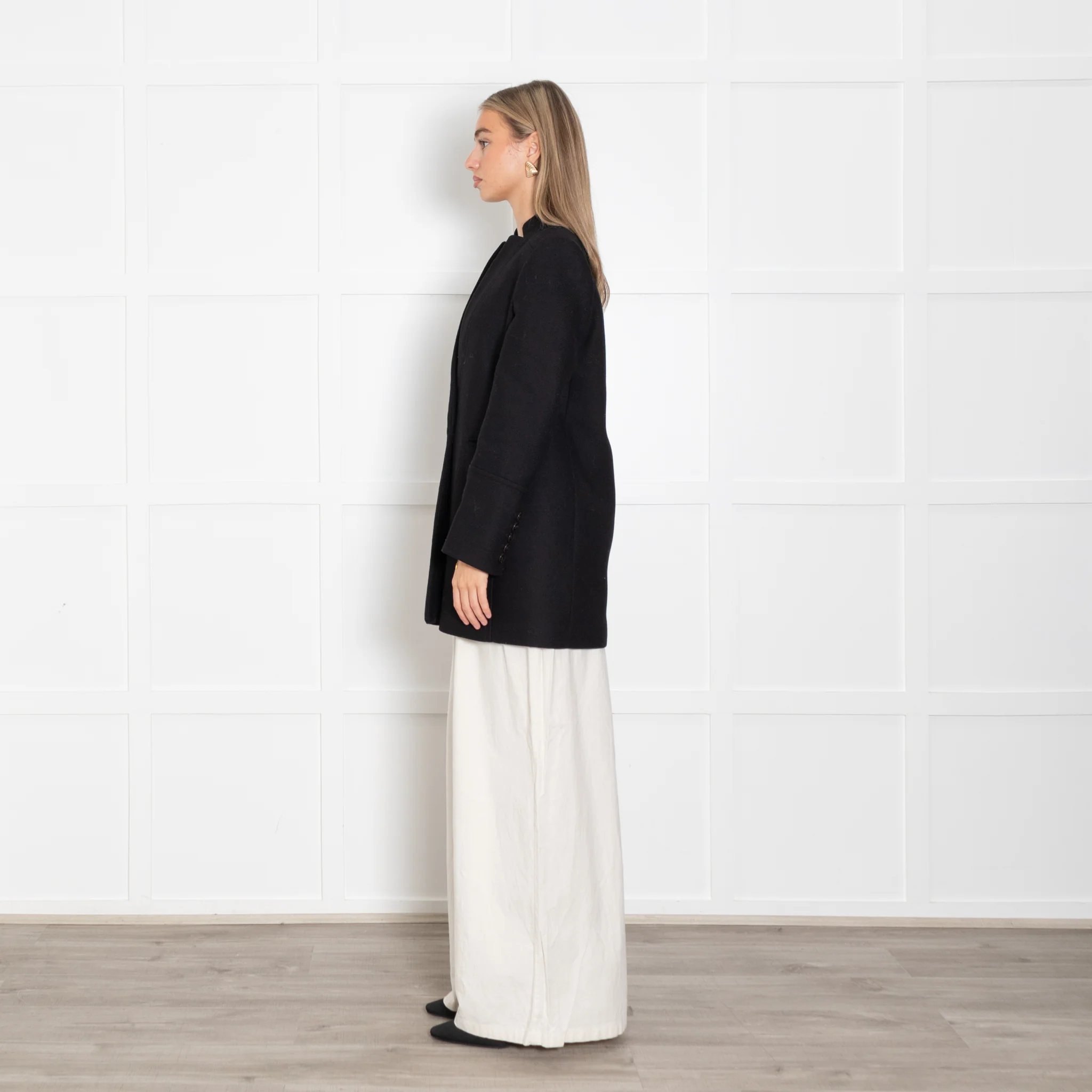 Me & Em Black Textured Wool Blend Coat - Image 4