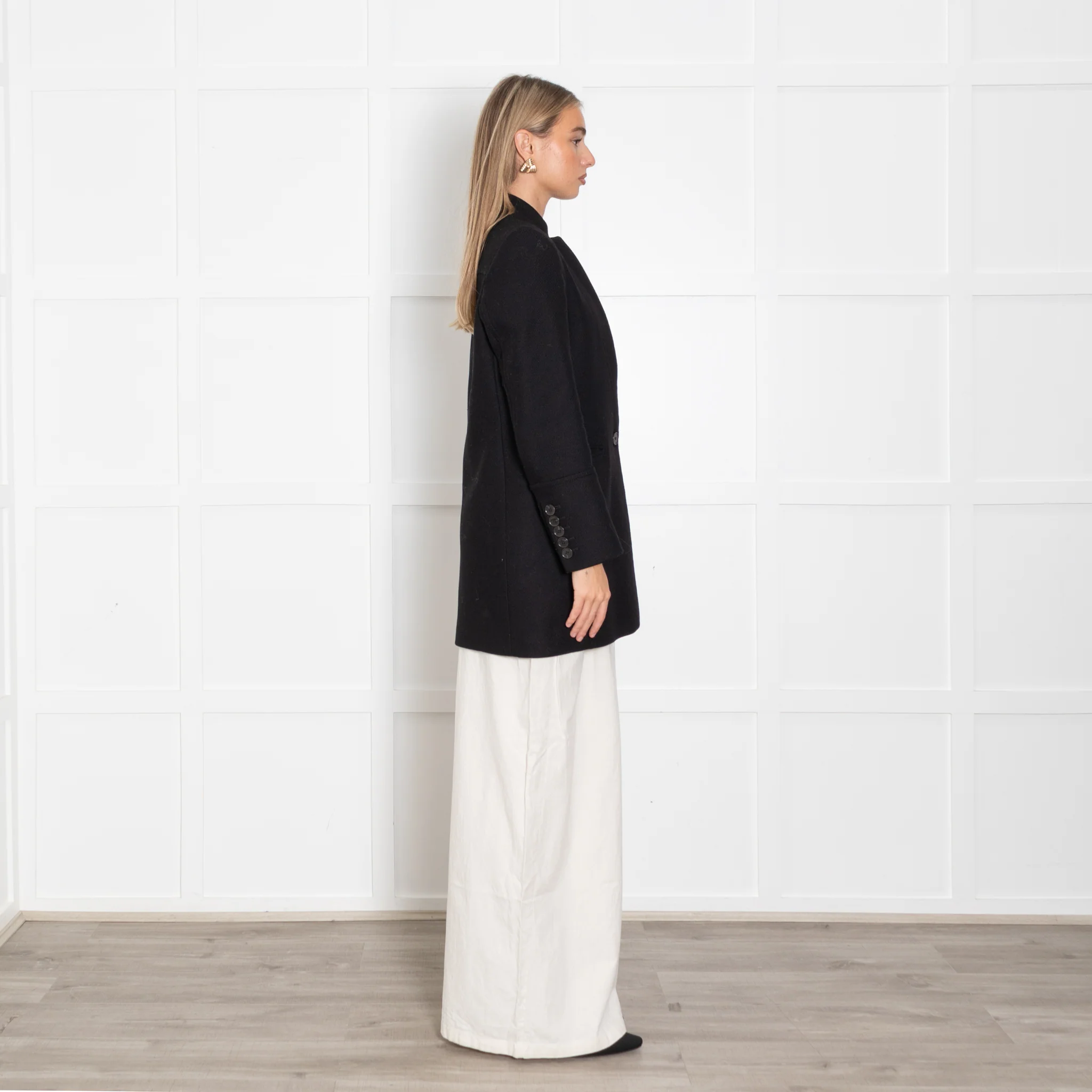 Me & Em Black Textured Wool Blend Coat - Image 6