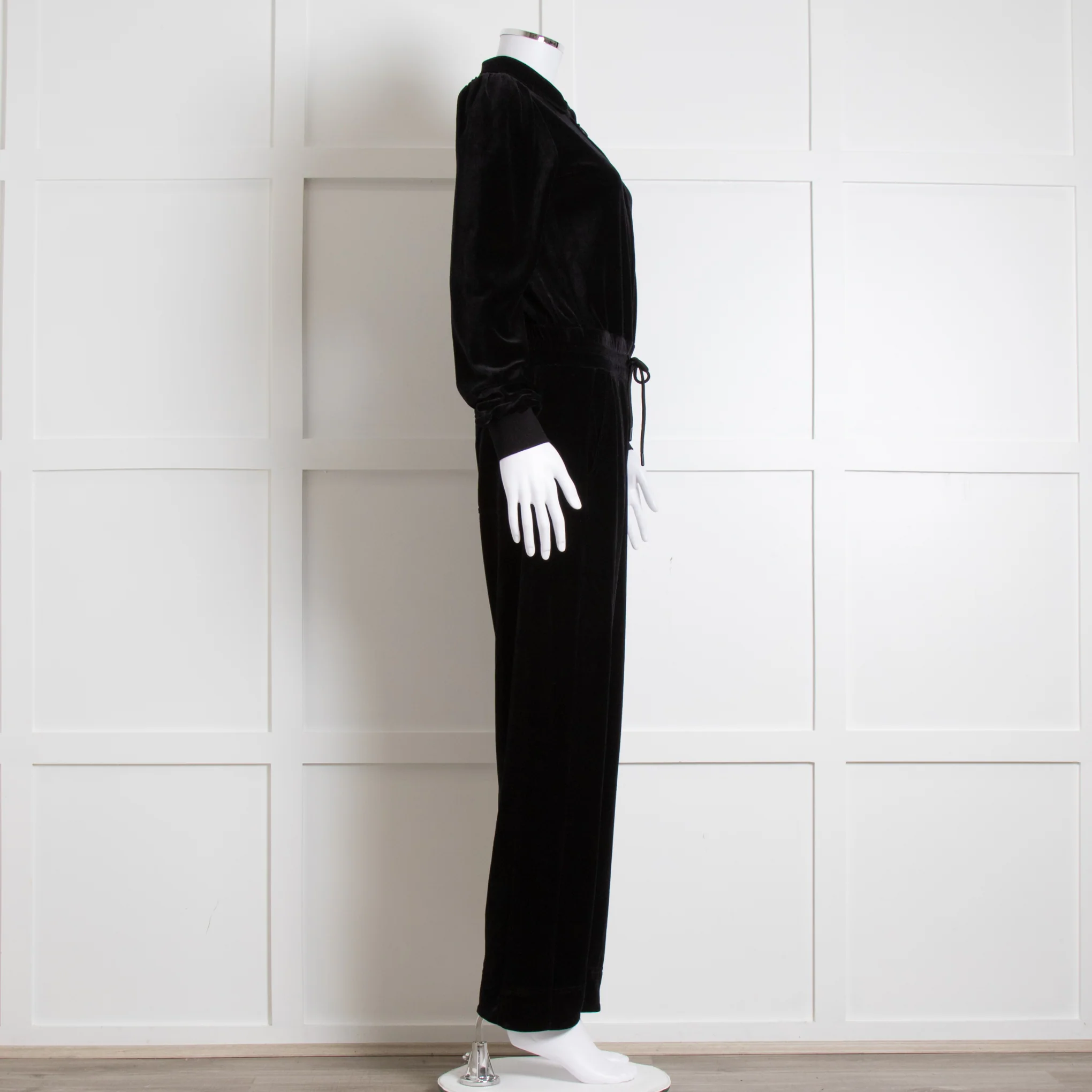 Me + Em Black Velvet Long Sleeve Jumpsuit - Image 2