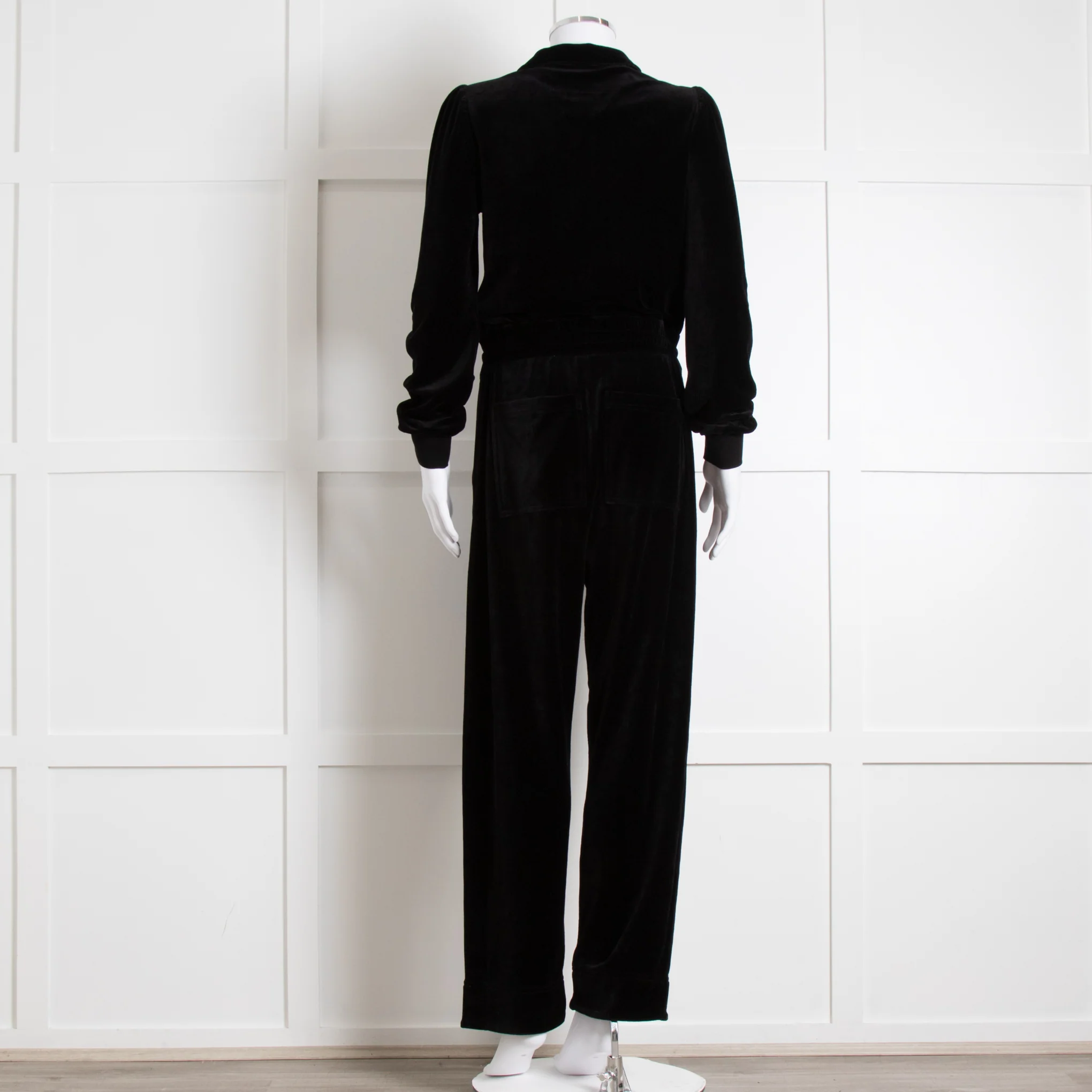 Me + Em Black Velvet Long Sleeve Jumpsuit - Image 3