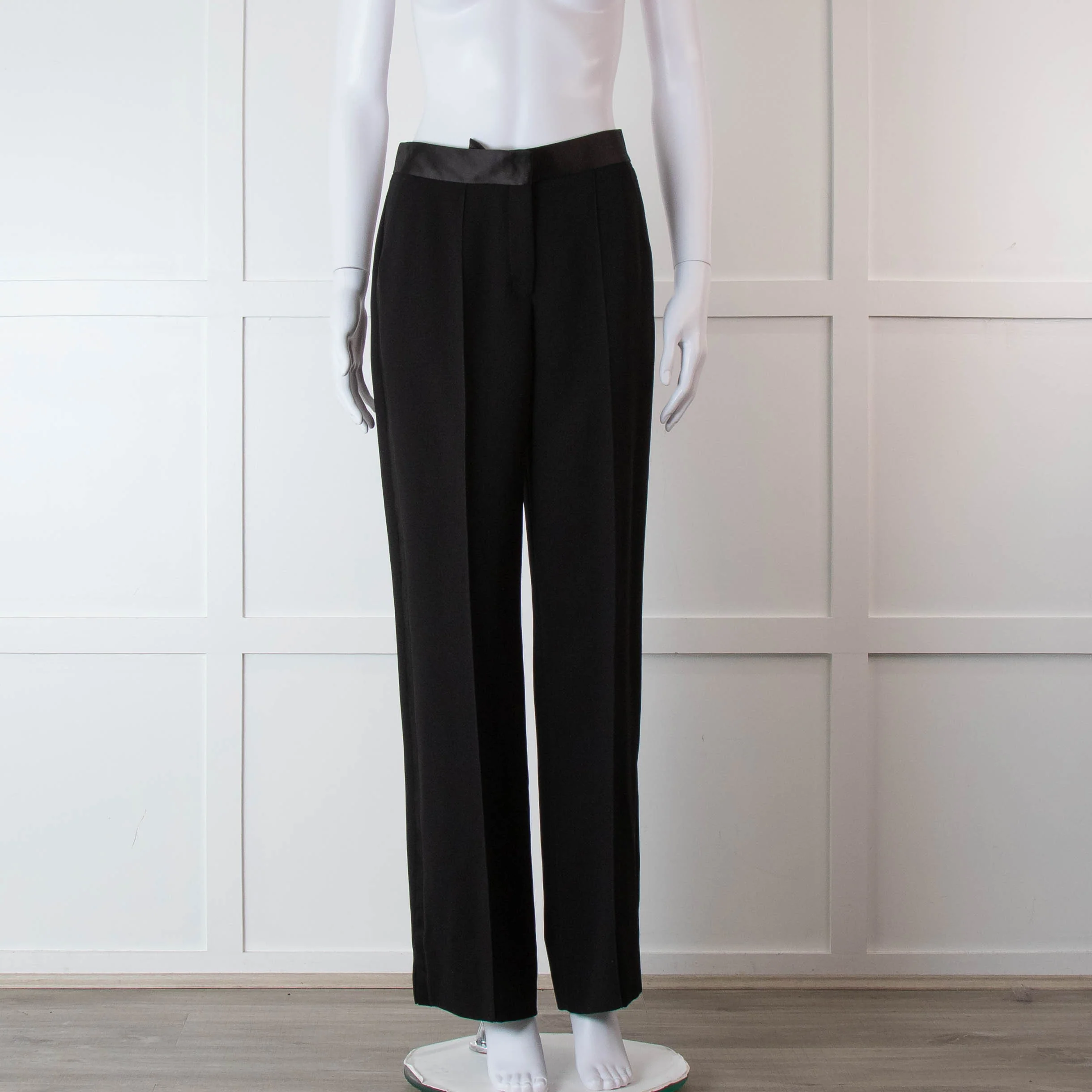 Me + Em Black Wide Leg Tuxedo Trousers