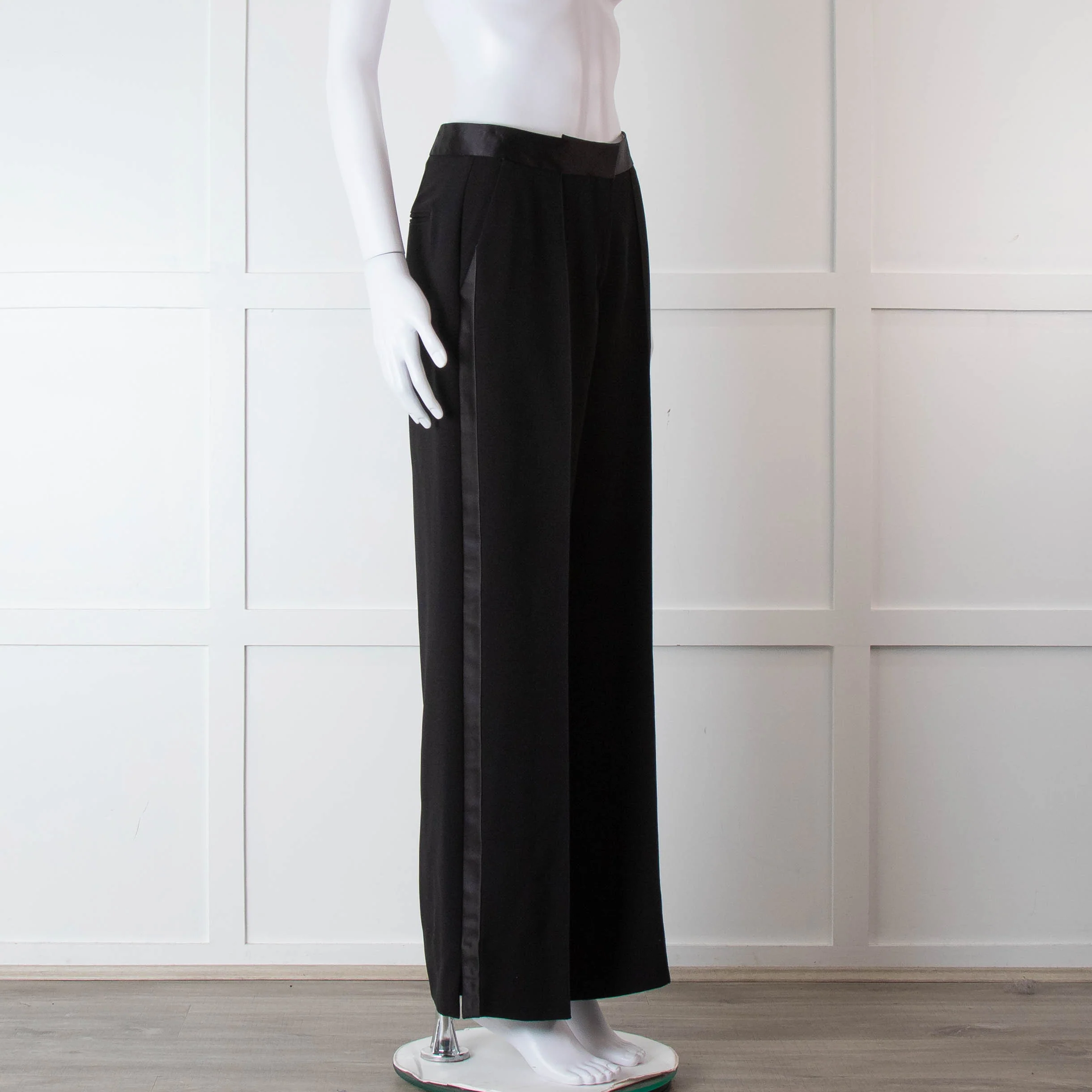 Me + Em Black Wide Leg Tuxedo Trousers - Image 2