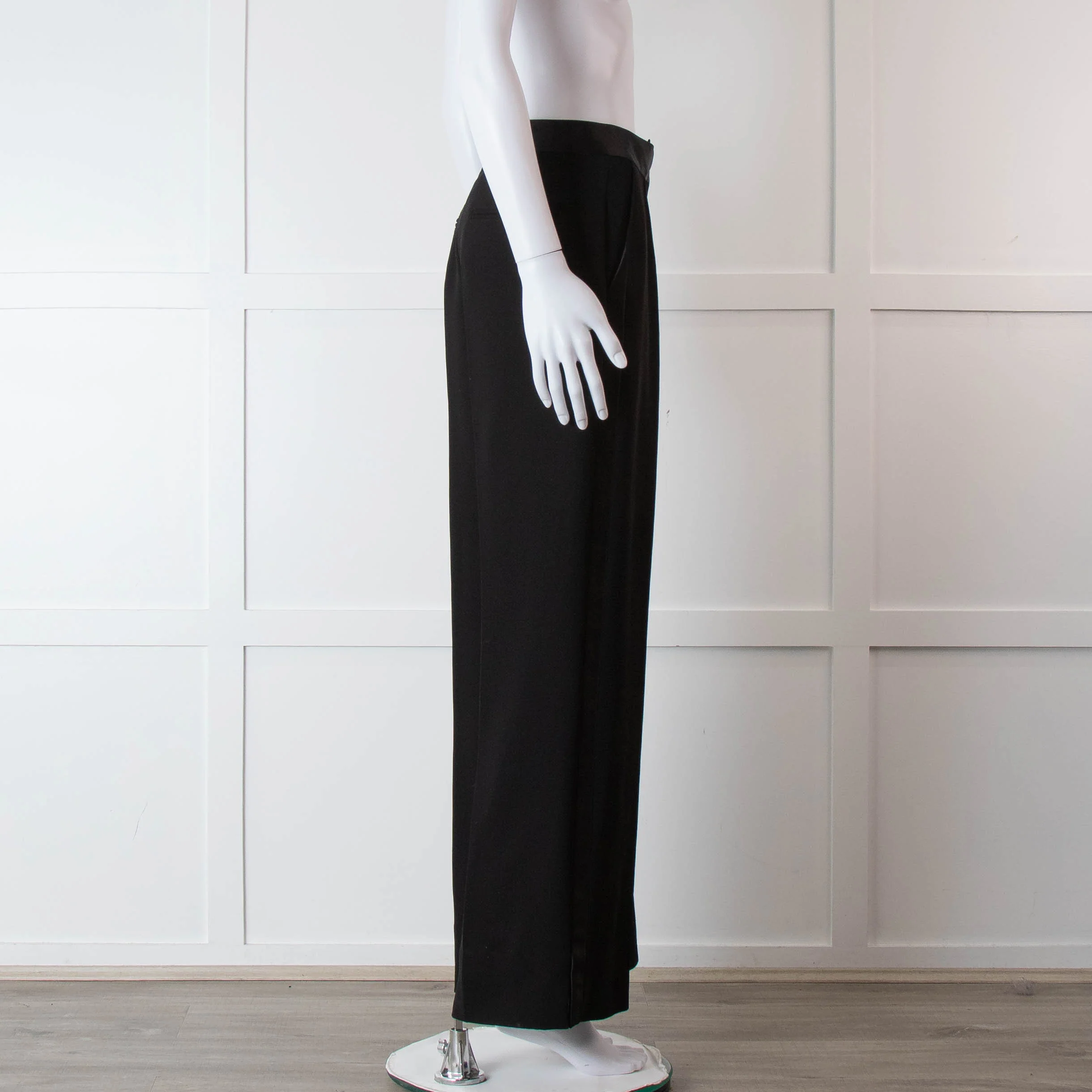 Me + Em Black Wide Leg Tuxedo Trousers - Image 3