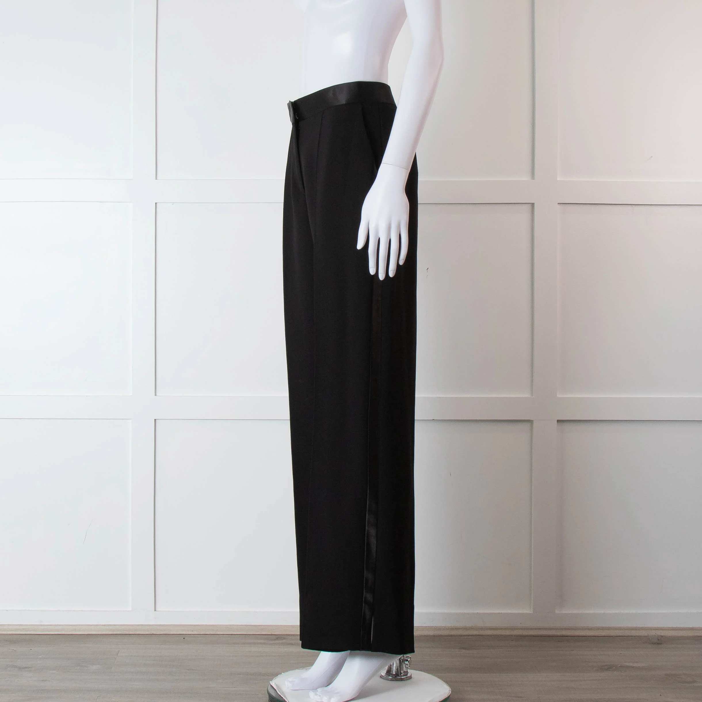 Me + Em Black Wide Leg Tuxedo Trousers - Image 7