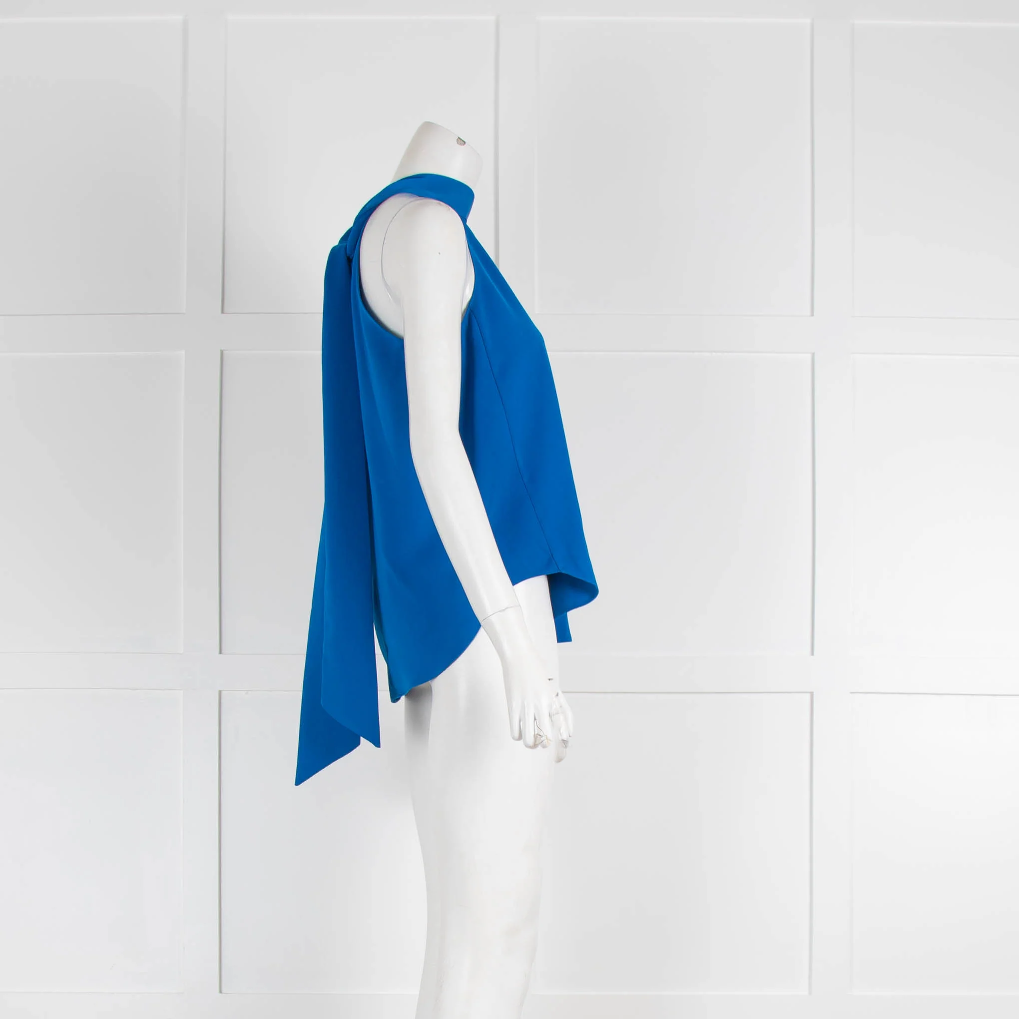 Me Em Blue Sleeveless Tie Neck Top - Image 2