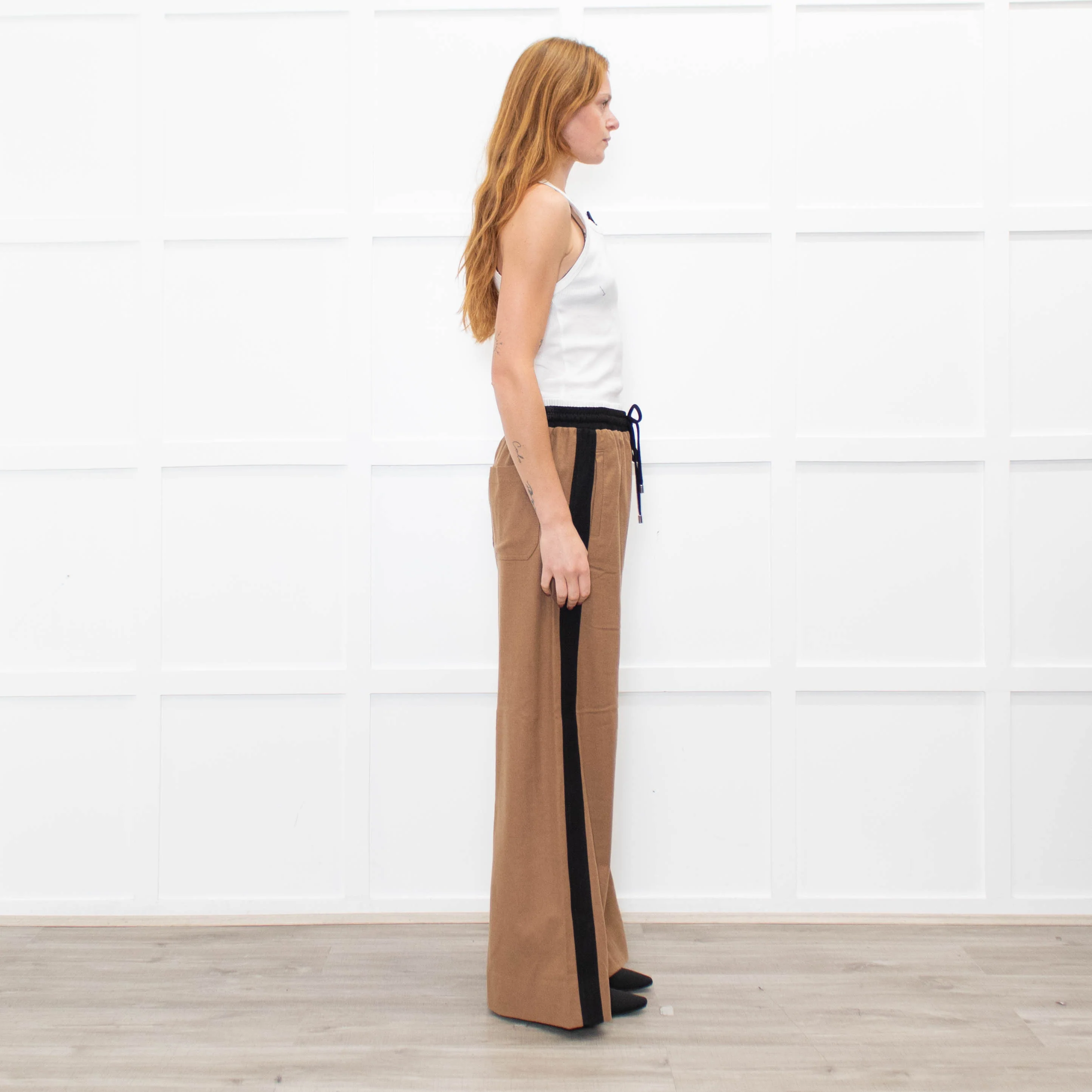 Me + Em Camel Double Waist Wide Leg Trousers - Image 6