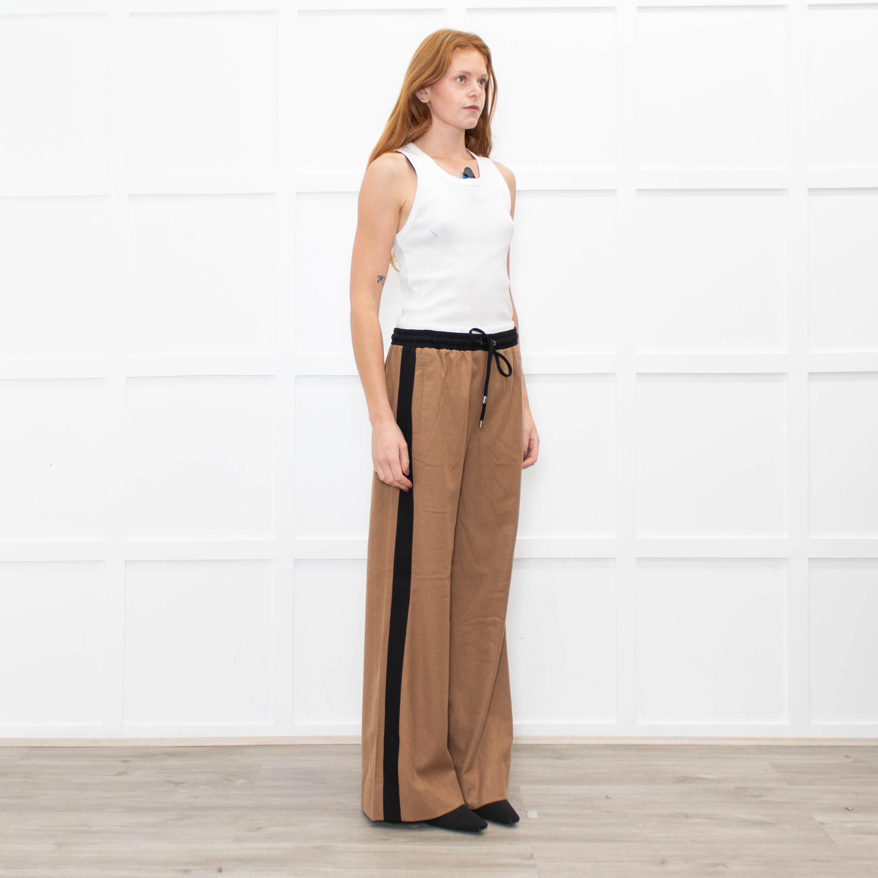 Me + Em Camel Double Waist Wide Leg Trousers - Image 7