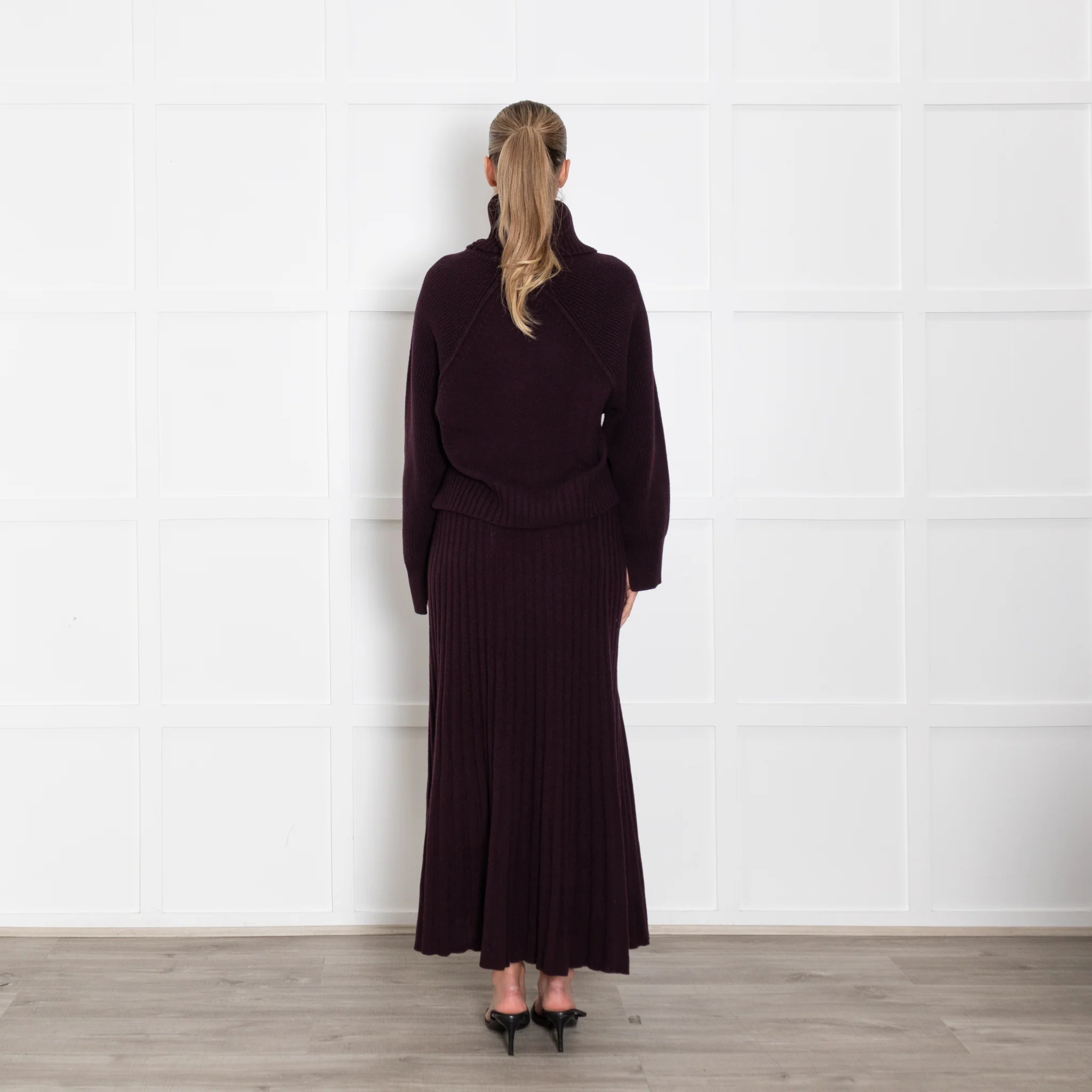 Me + Em Cashmere Mix Purple Jumper With Detachable Roll Neck - Image 5
