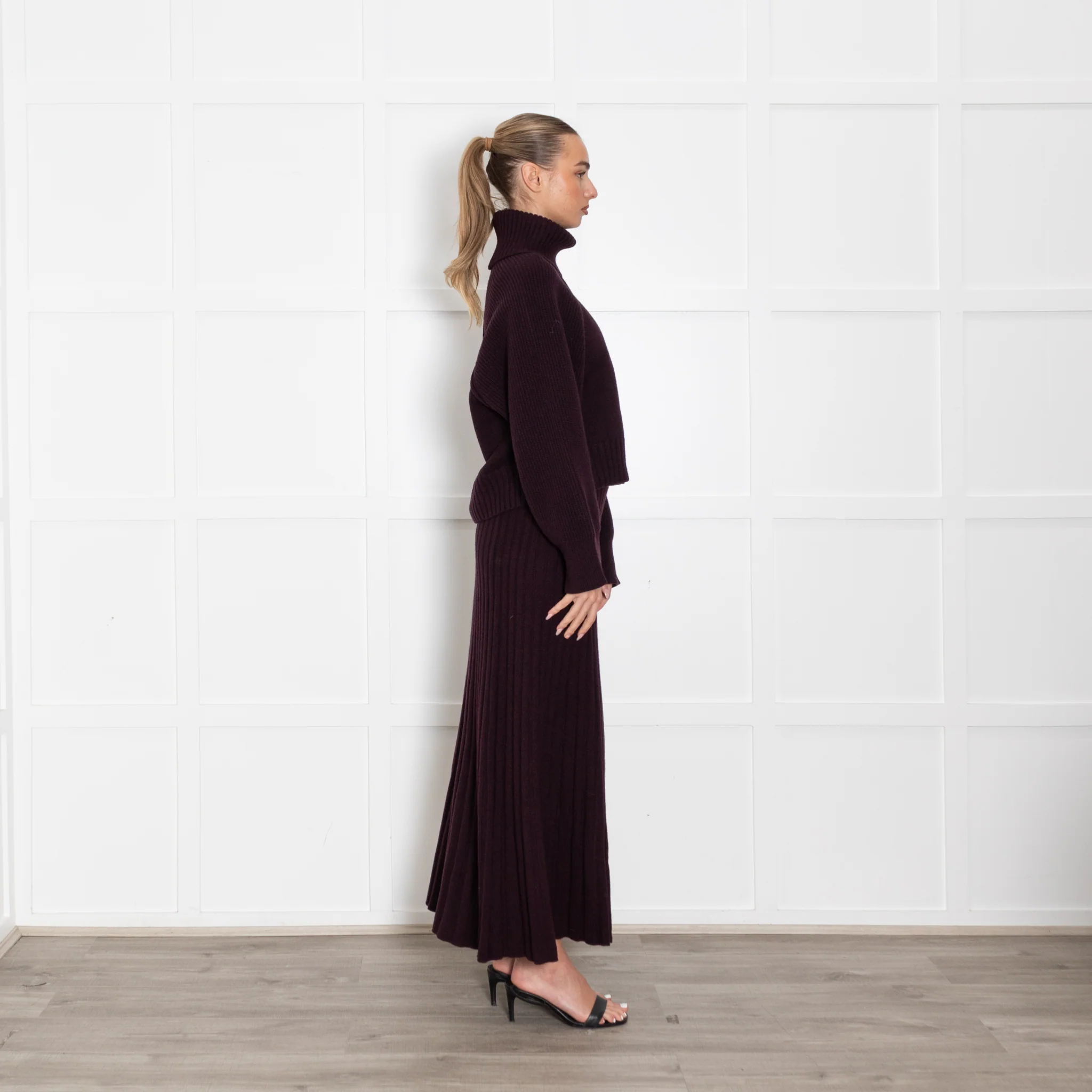 Me + Em Cashmere Mix Purple Jumper With Detachable Roll Neck - Image 6
