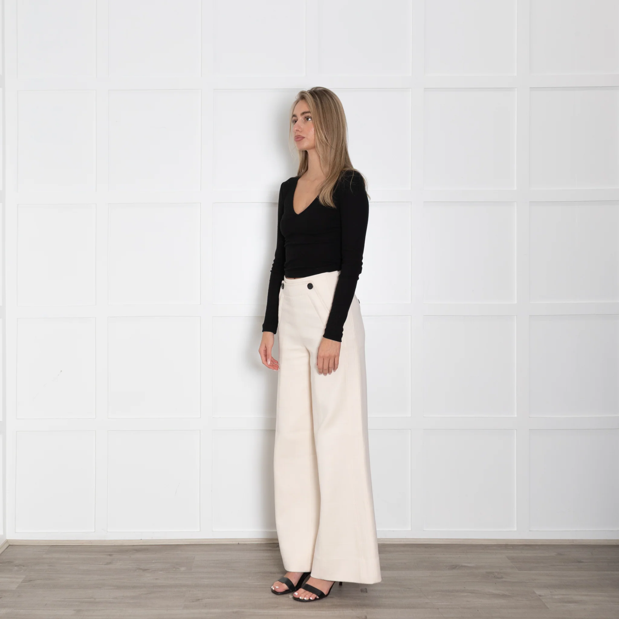 Me + Em Cream Bib Front Trousers - Image 3