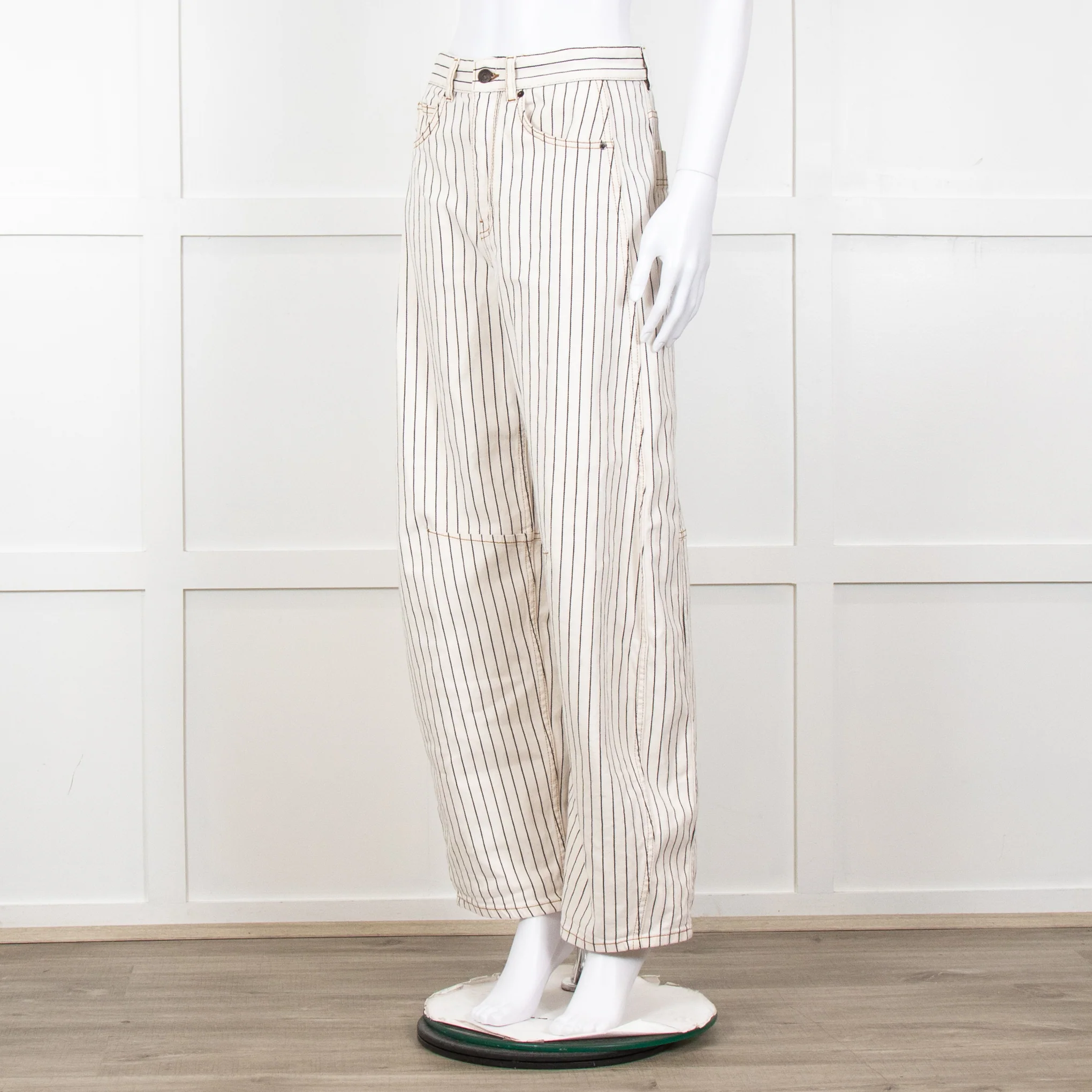 Me + Em Cream Black Stripe Barrel Jean - Image 2