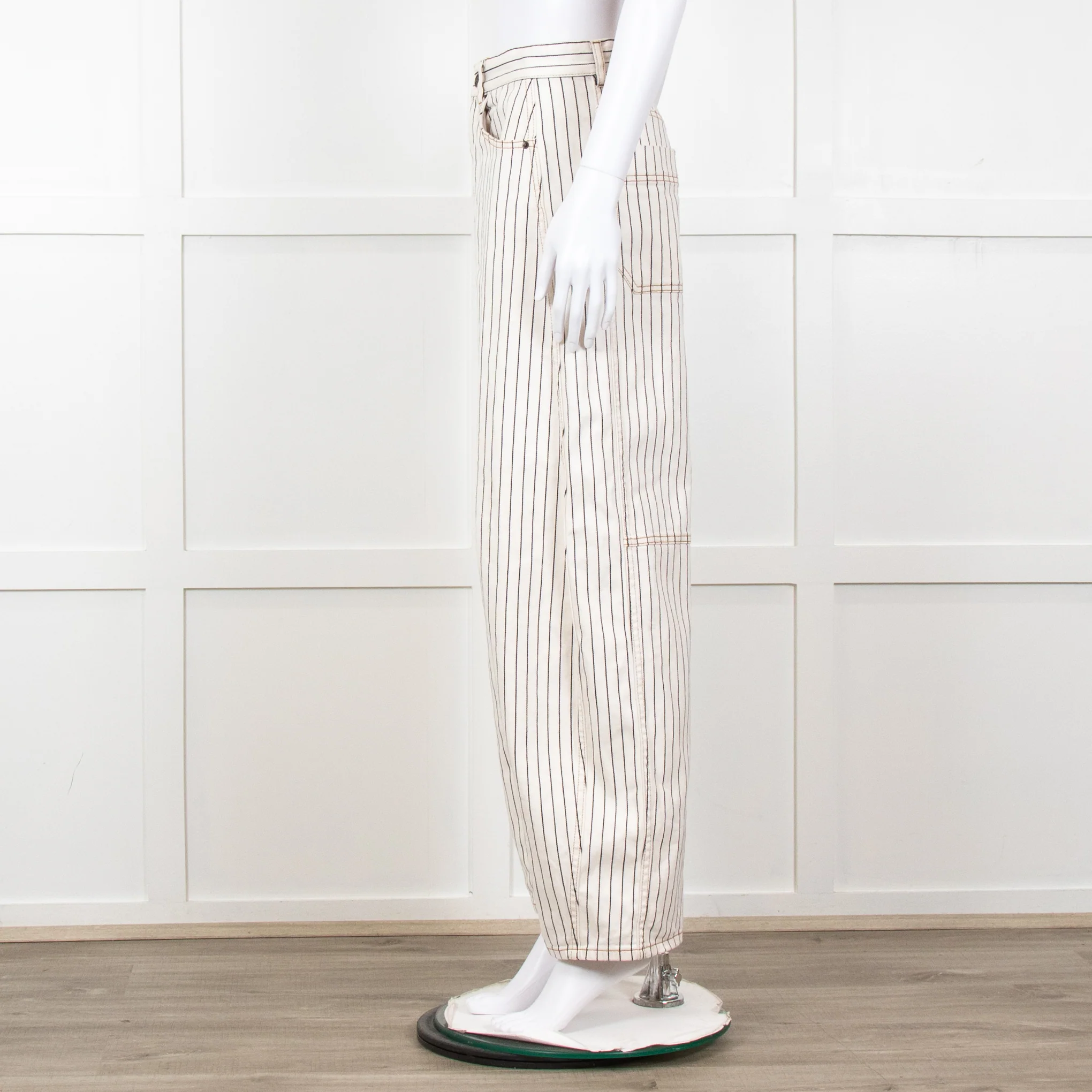 Me + Em Cream Black Stripe Barrel Jean - Image 3
