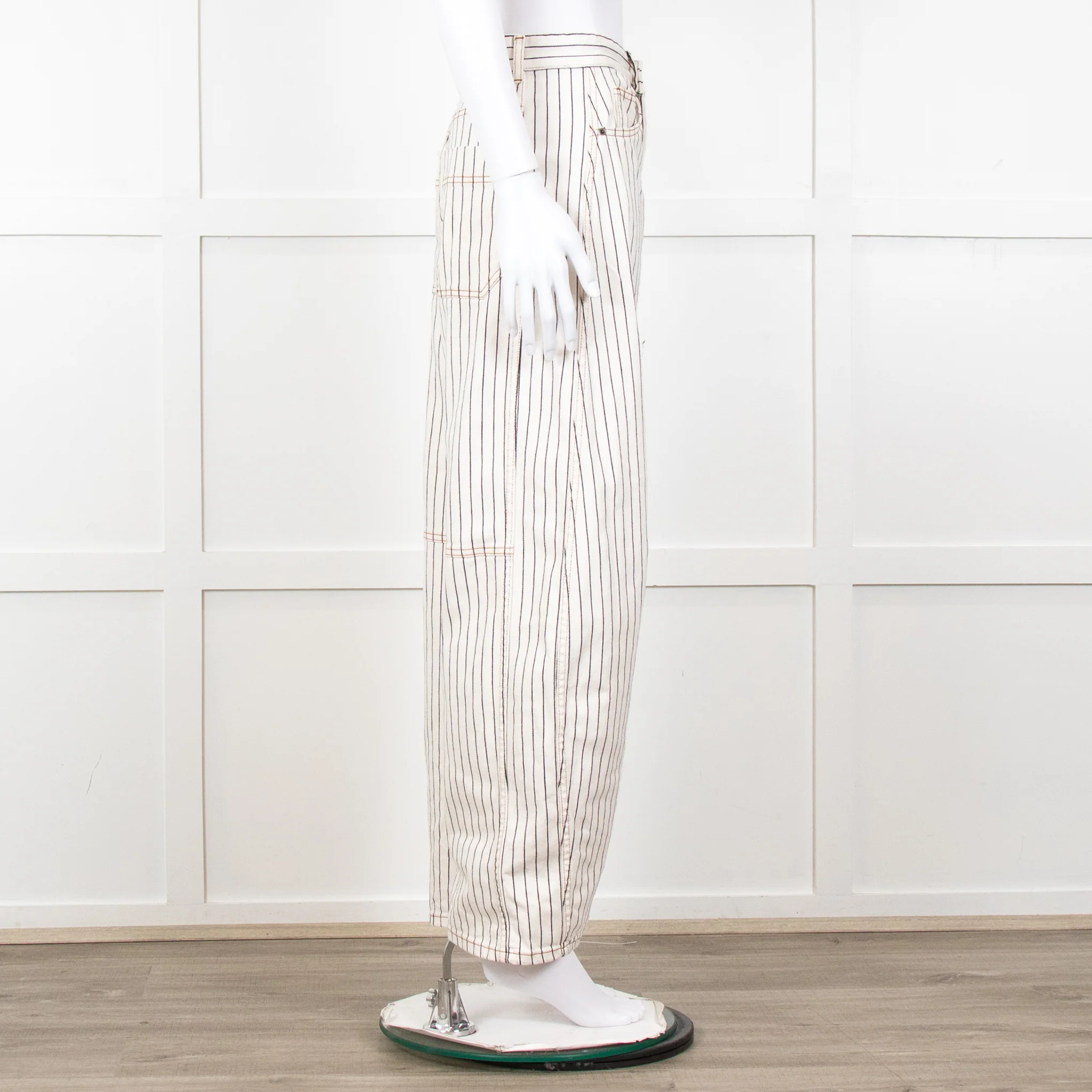 Me + Em Cream Black Stripe Barrel Jean - Image 7