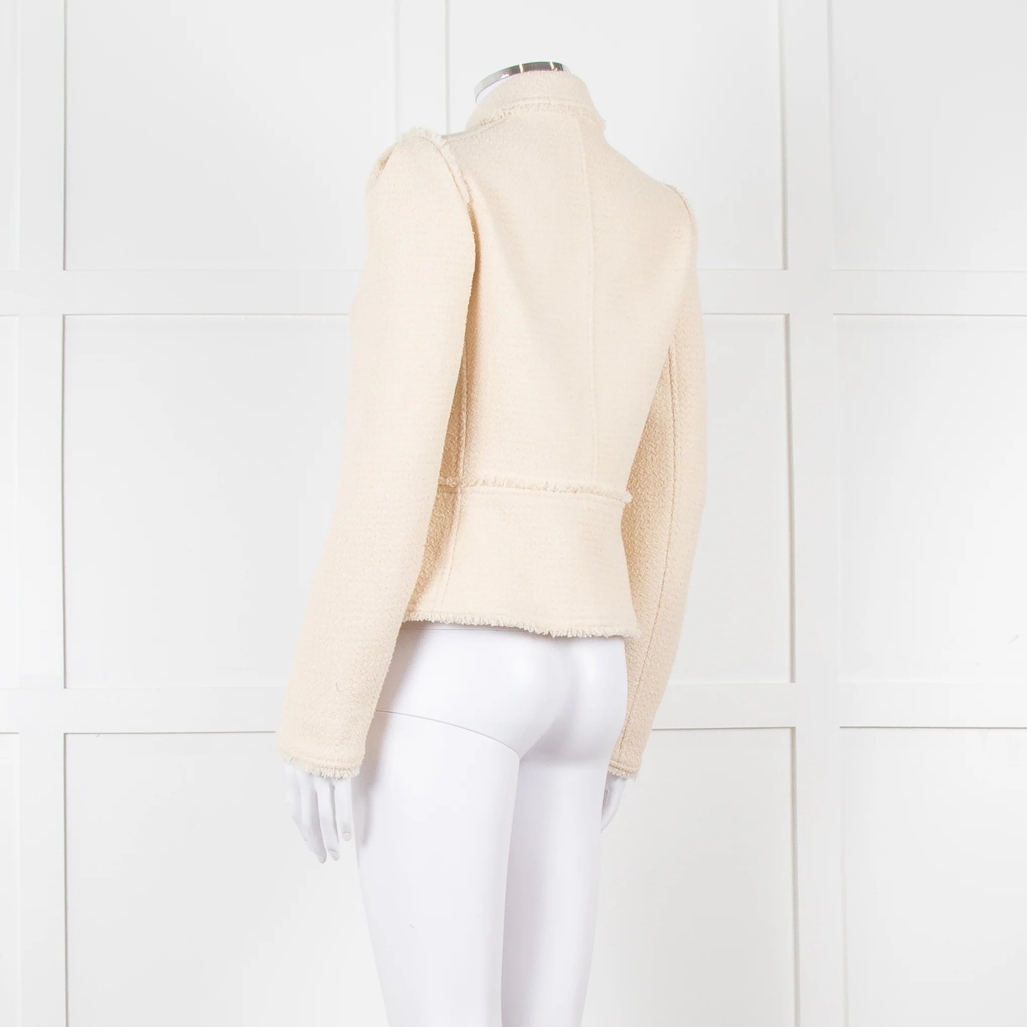 Me + Em Cream Boucle Collared Zip Up Jacket - Image 4