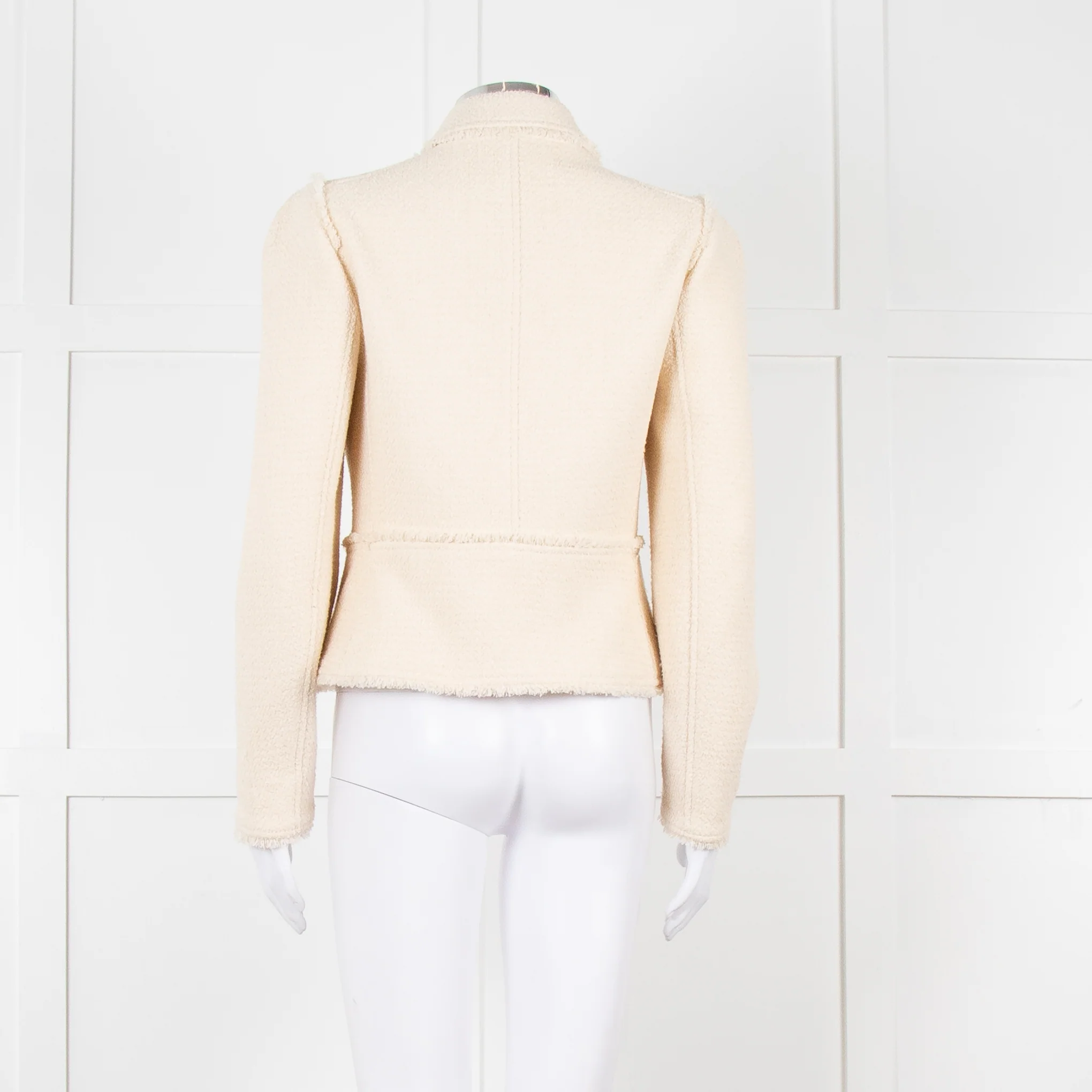 Me + Em Cream Boucle Collared Zip Up Jacket - Image 5