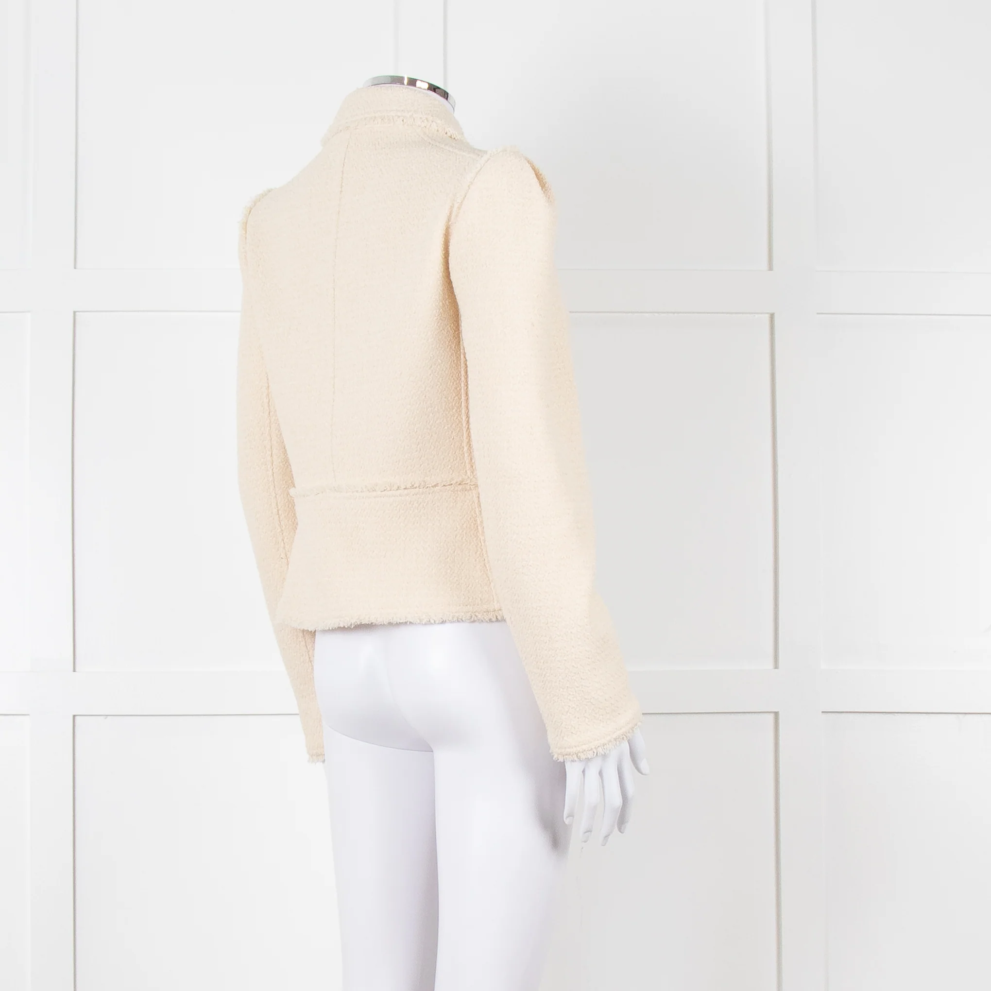 Me + Em Cream Boucle Collared Zip Up Jacket - Image 6