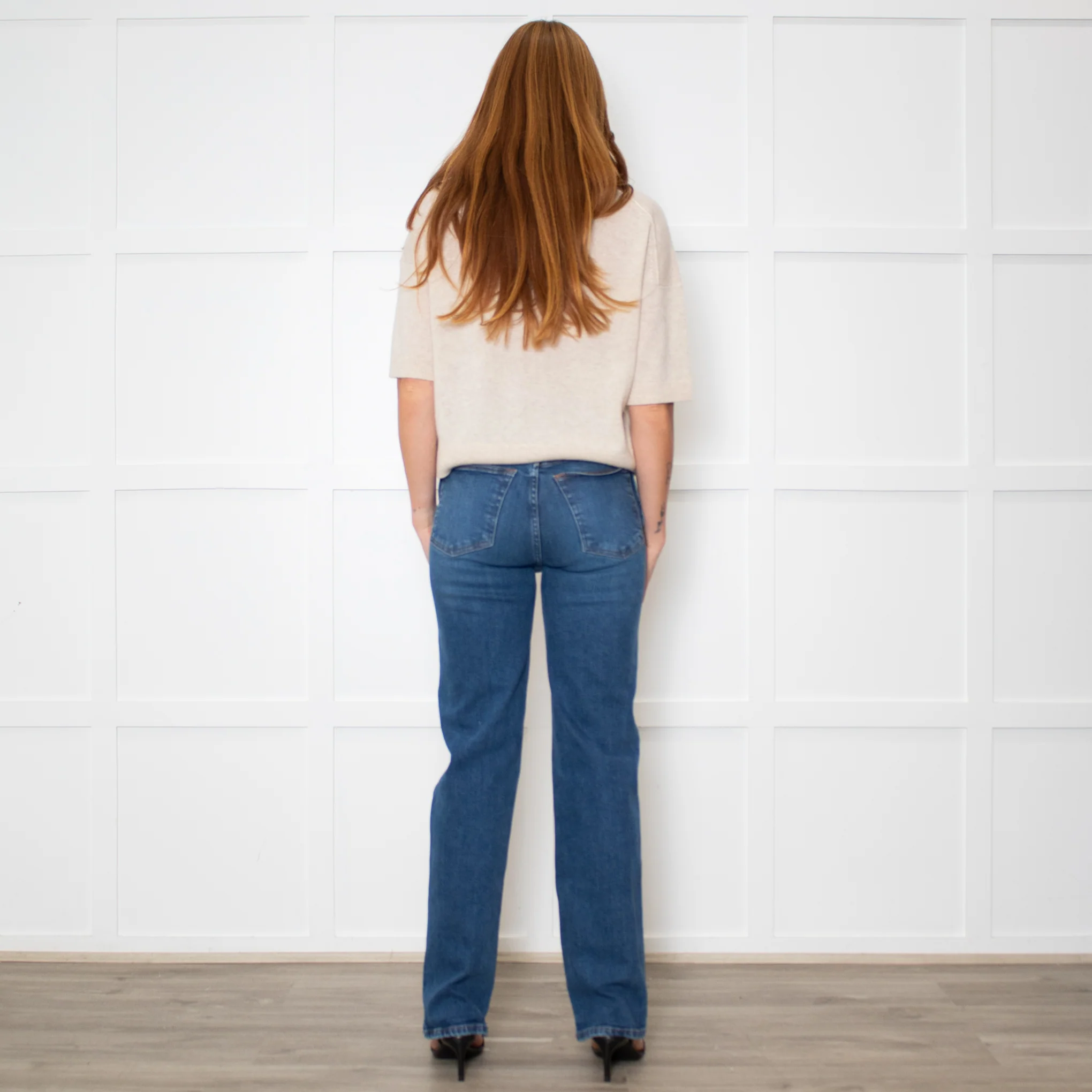 Me + Em Cream Cashmere Shortsleeve Roundneck Jumper - Image 4