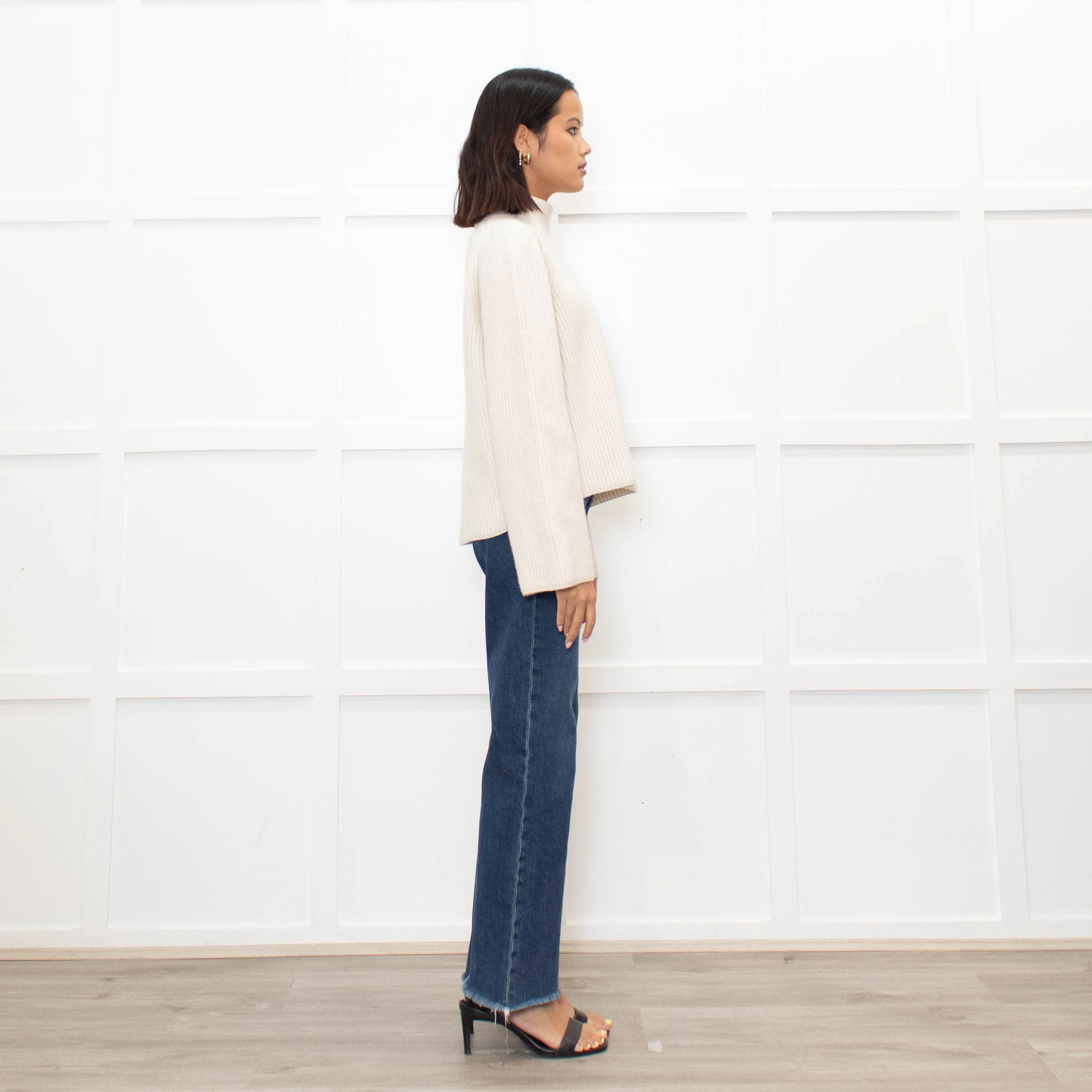 Me + Em Cream Chunky Rib Jumper with Wide Cuffs - Image 4