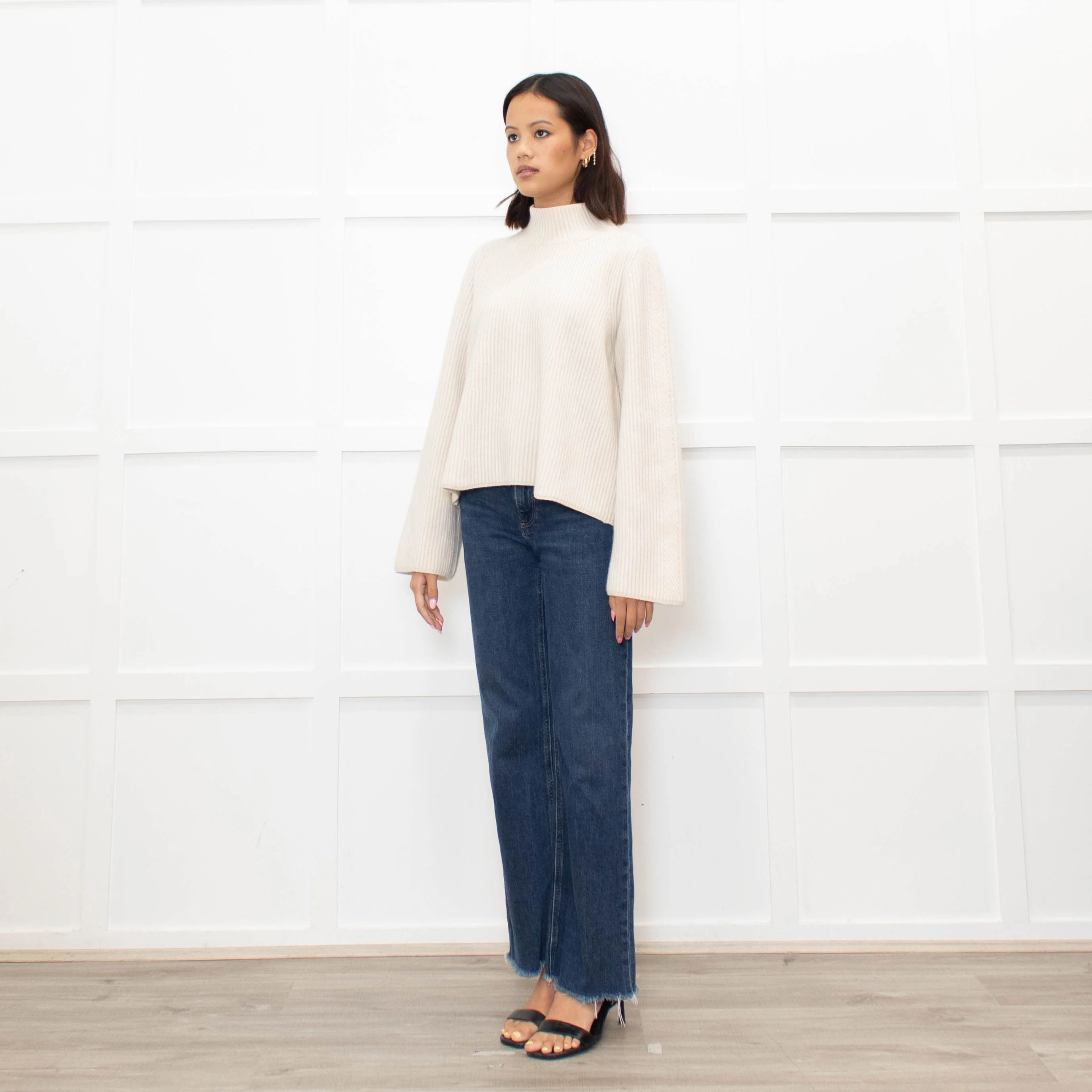 Me + Em Cream Chunky Rib Jumper with Wide Cuffs - Image 7