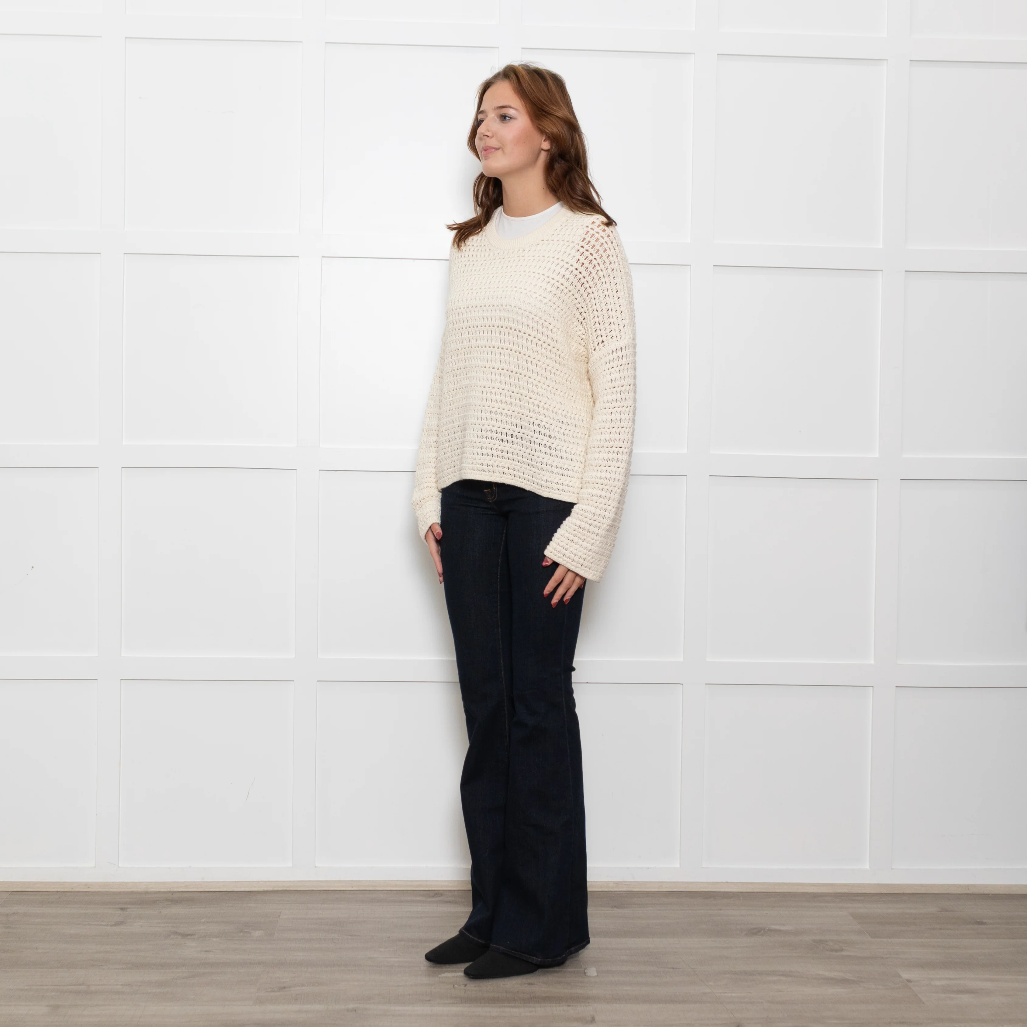 Me + Em Cream Crochet Sweater - Image 2