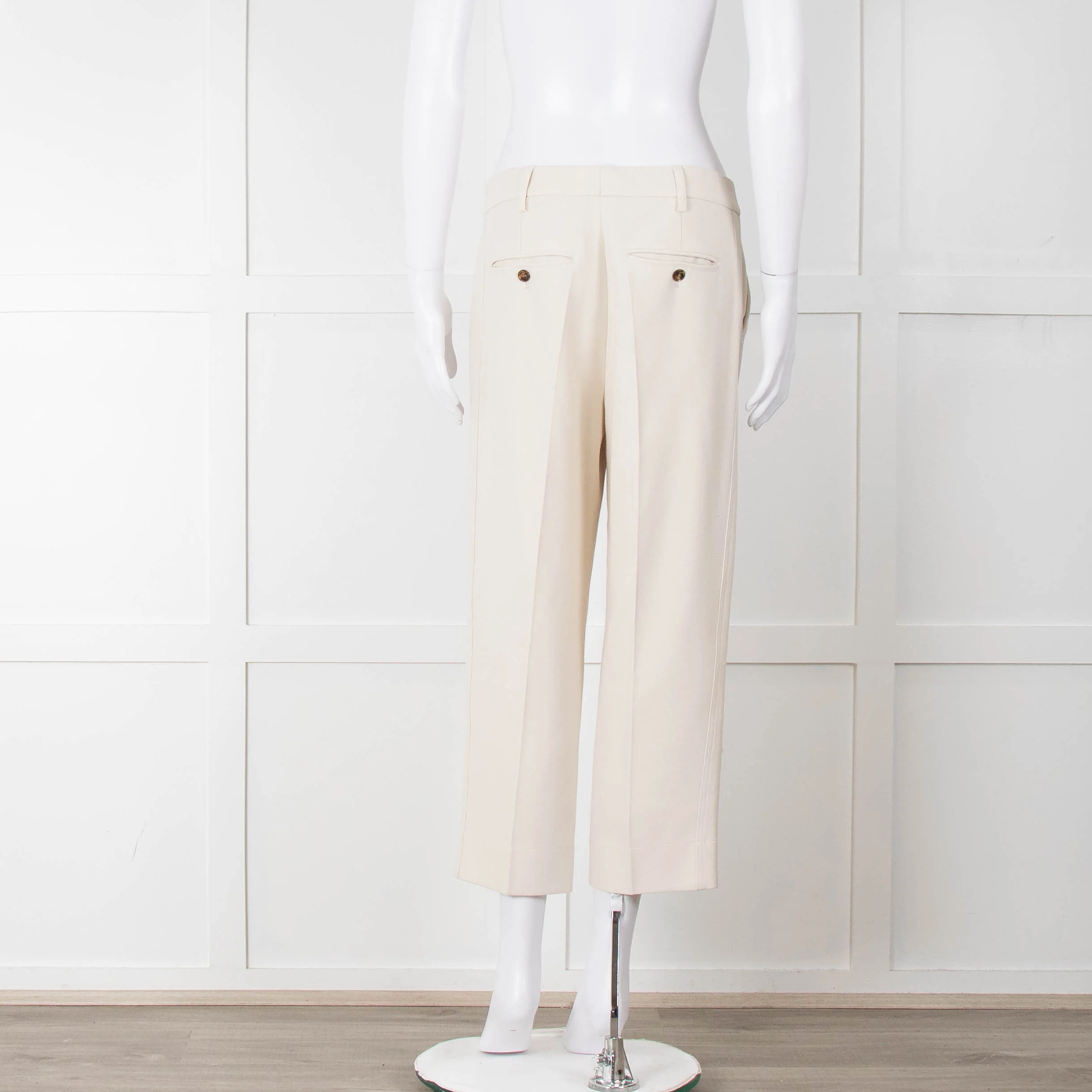 Me + Em Cream Cropped Back Pocket Trousers - Image 5