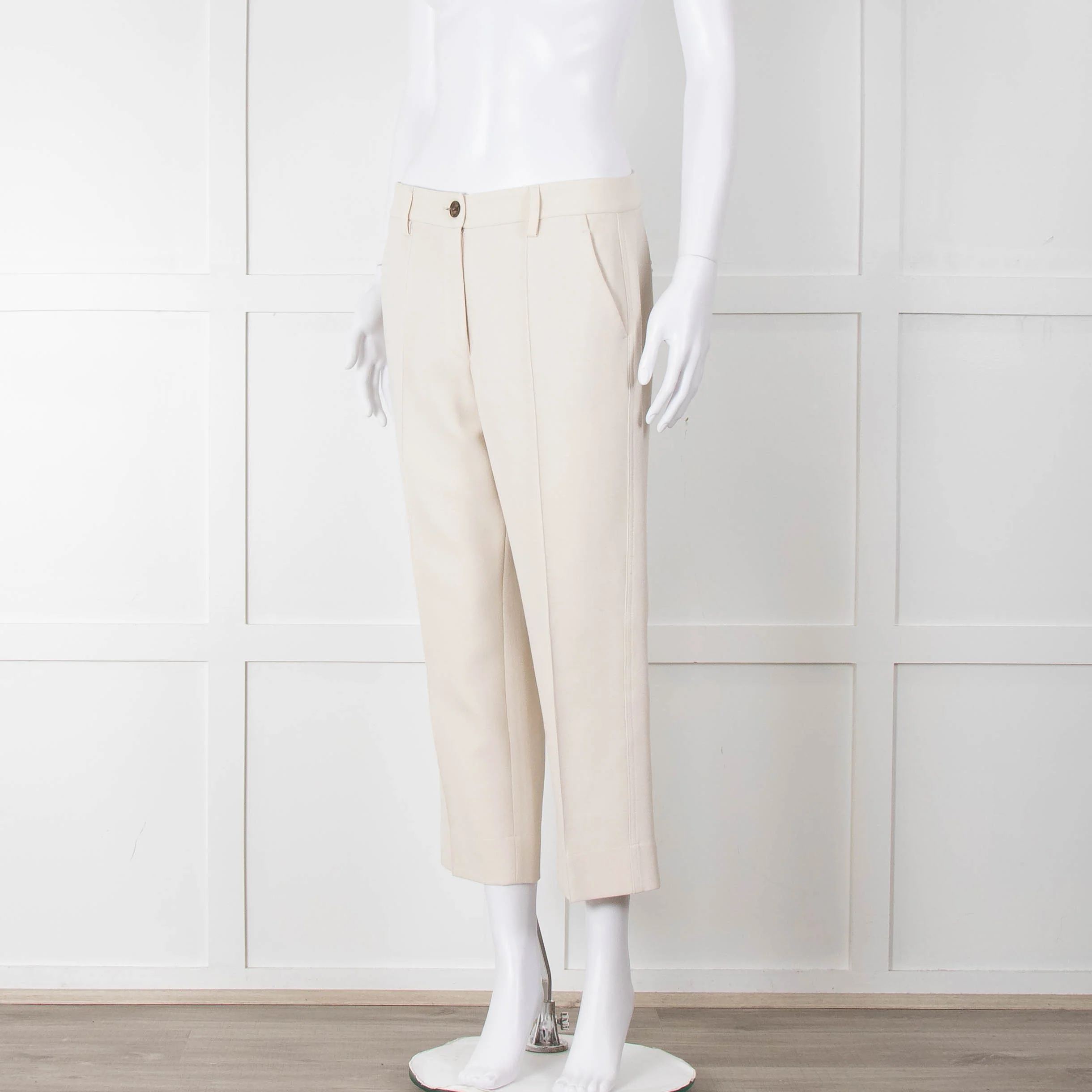 Me + Em Cream Cropped Back Pocket Trousers - Image 8