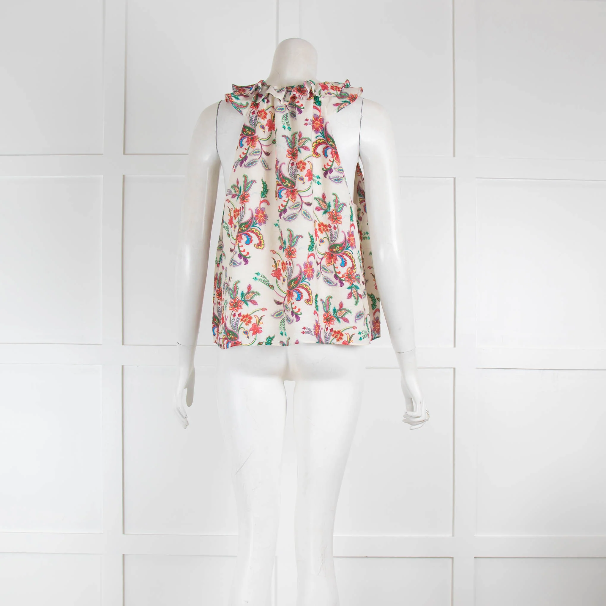 Me & Em Cream Floral Halter Neck Top - Image 3