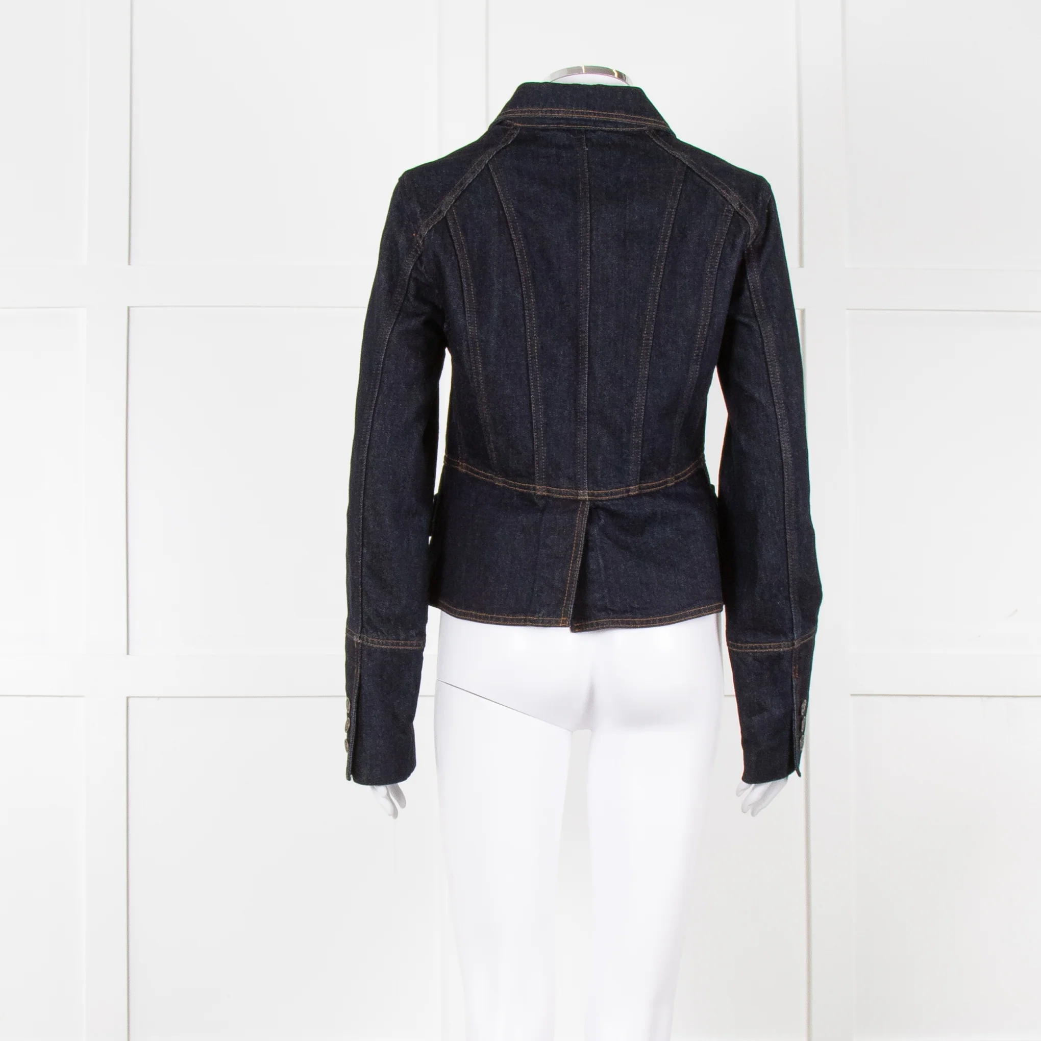 ME + EM Dark Denim Button Up Short Jacket - Image 5