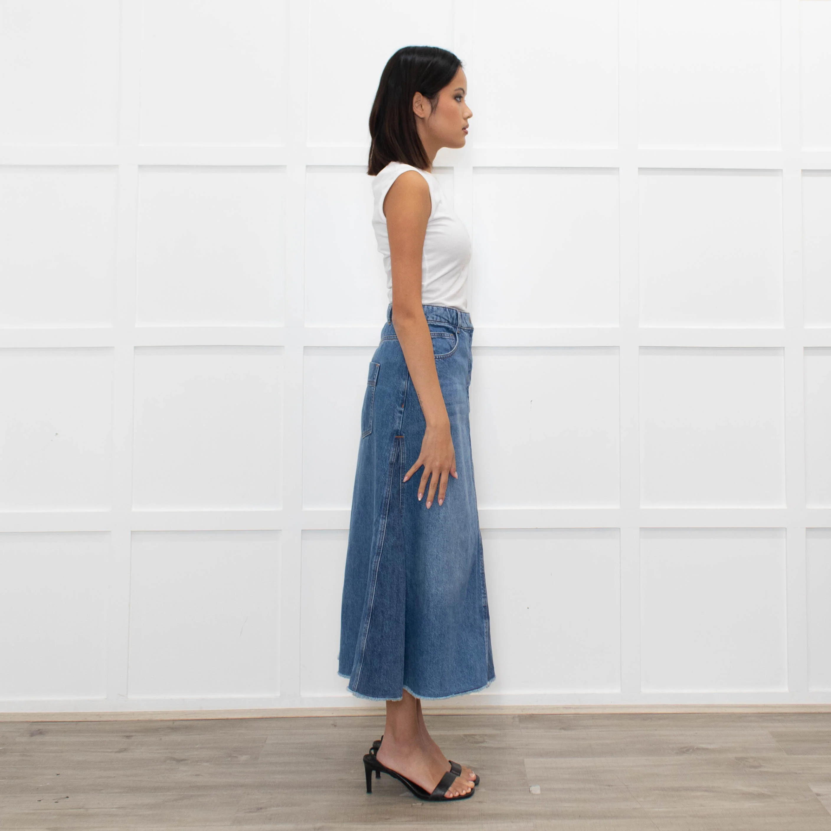 Me + Em Denim Midi Skirt - Image 6