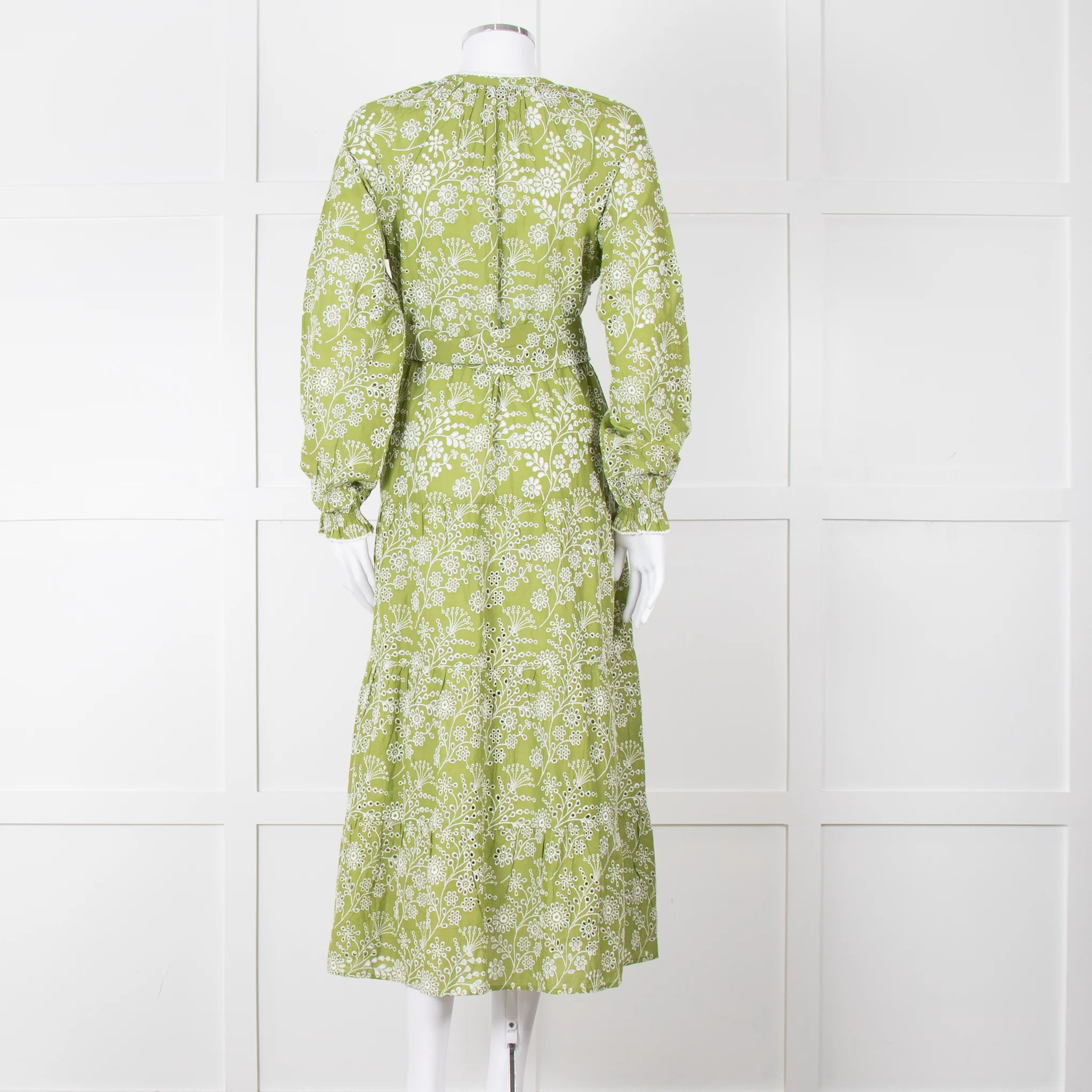 Me + Em Green Broderie Anglaise Belted Maxi Dress - Image 5