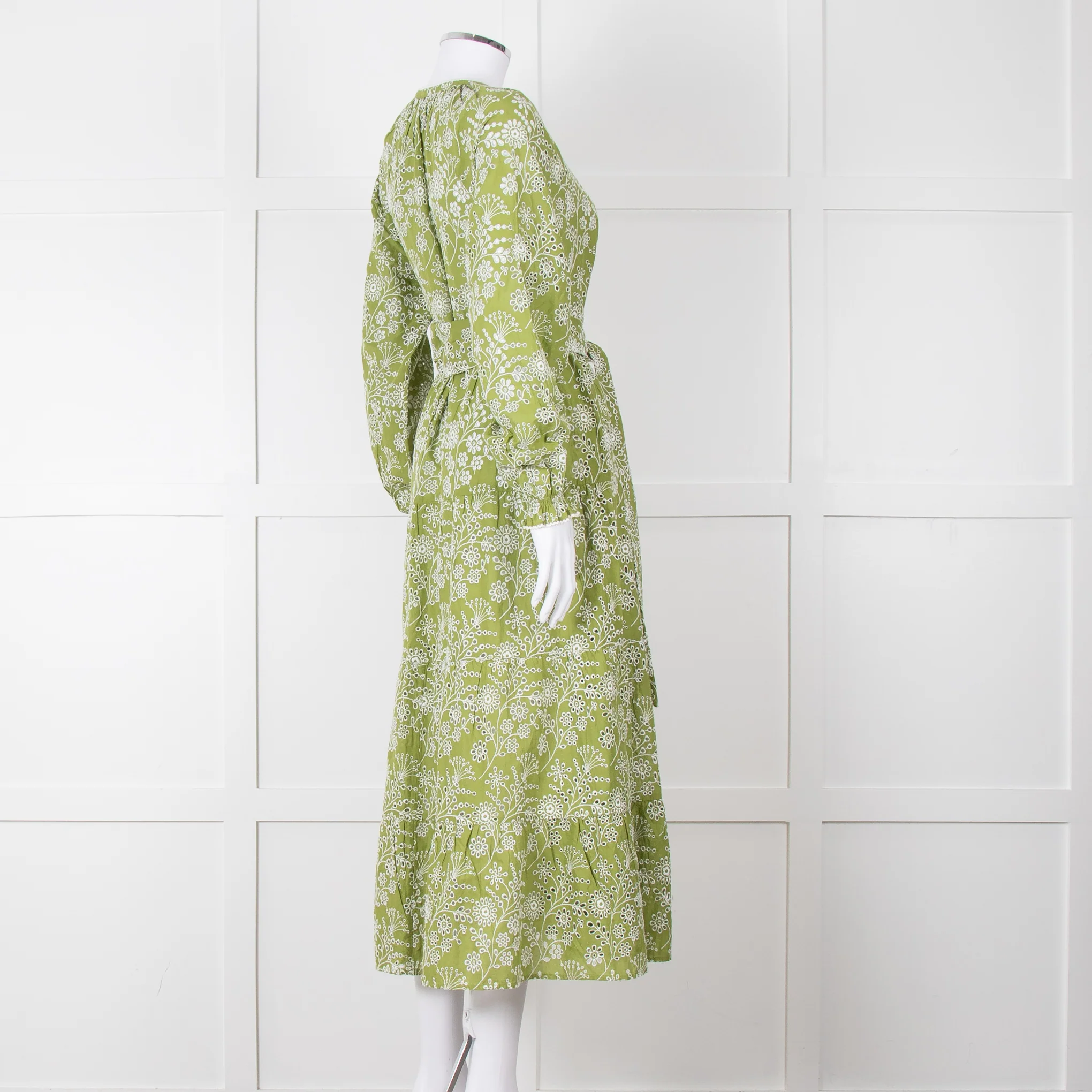 Me + Em Green Broderie Anglaise Belted Maxi Dress - Image 6