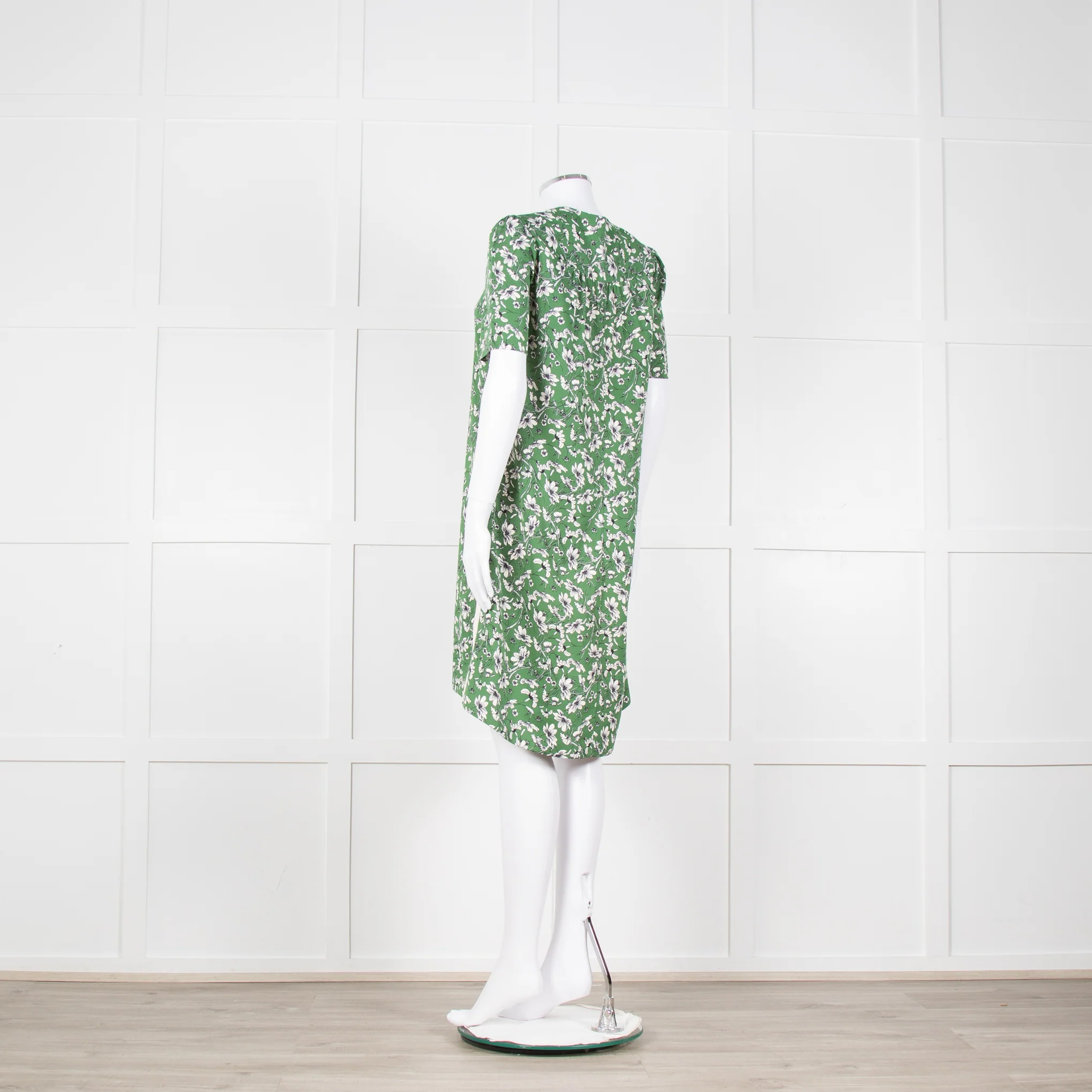 Me + Em Green Cream Floral Side Strap Tunic Dress - Image 6