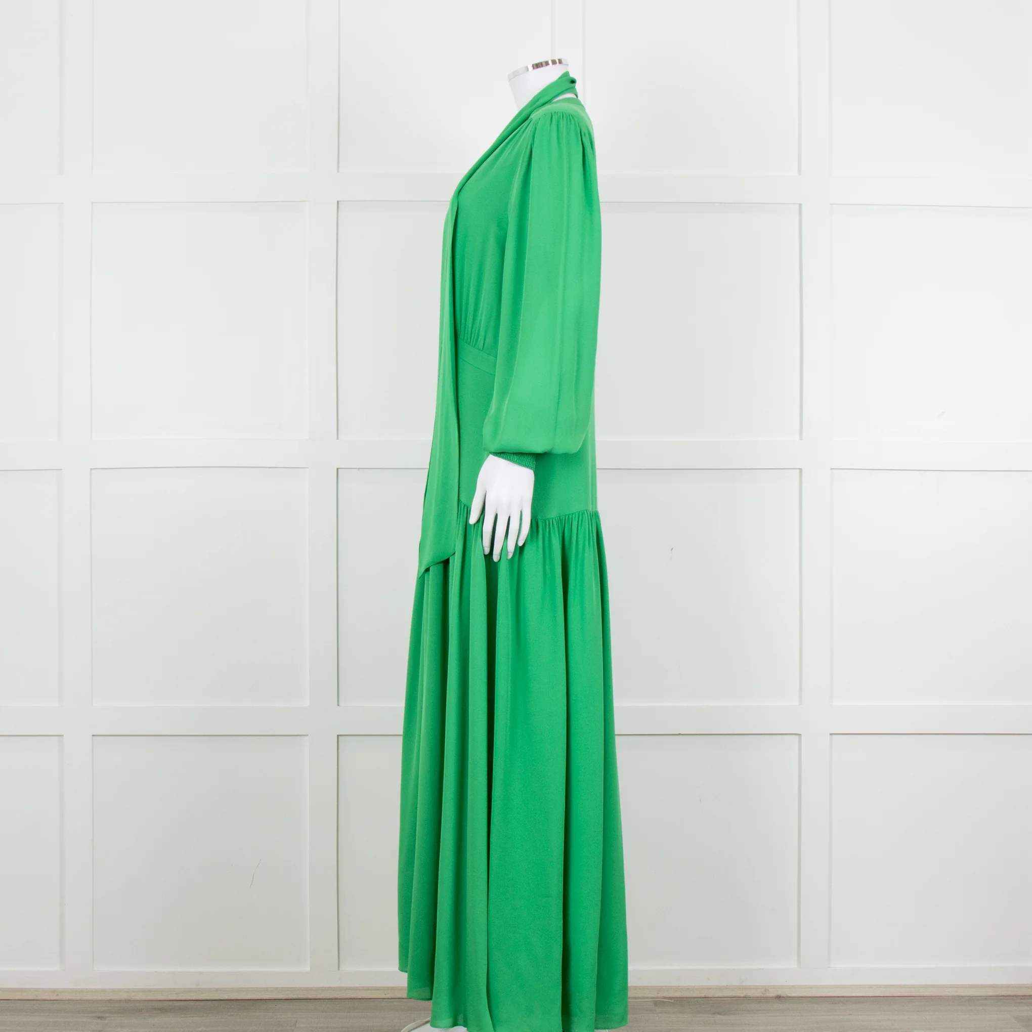 Me + Em Green Long Sleeve Maxi Belted Dress - Image 3