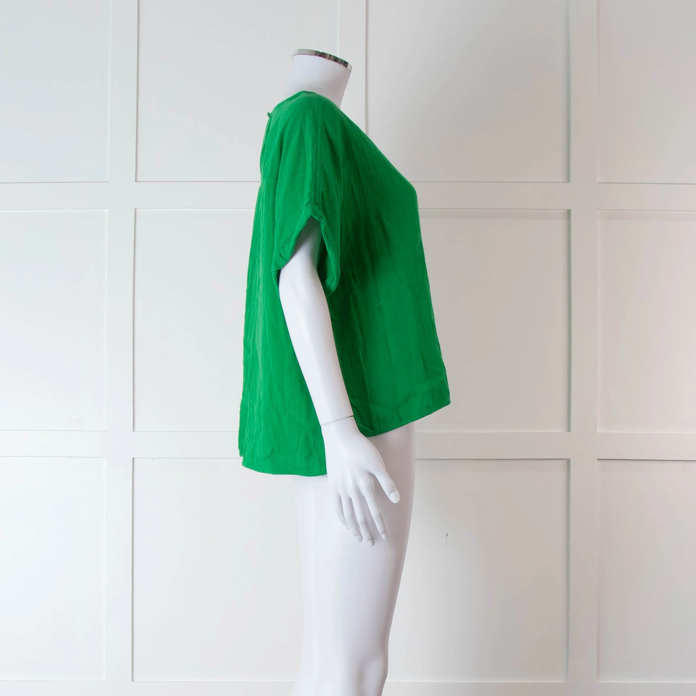 Me + Em Green Short Sleeve Cheese Cloth Top - Image 3