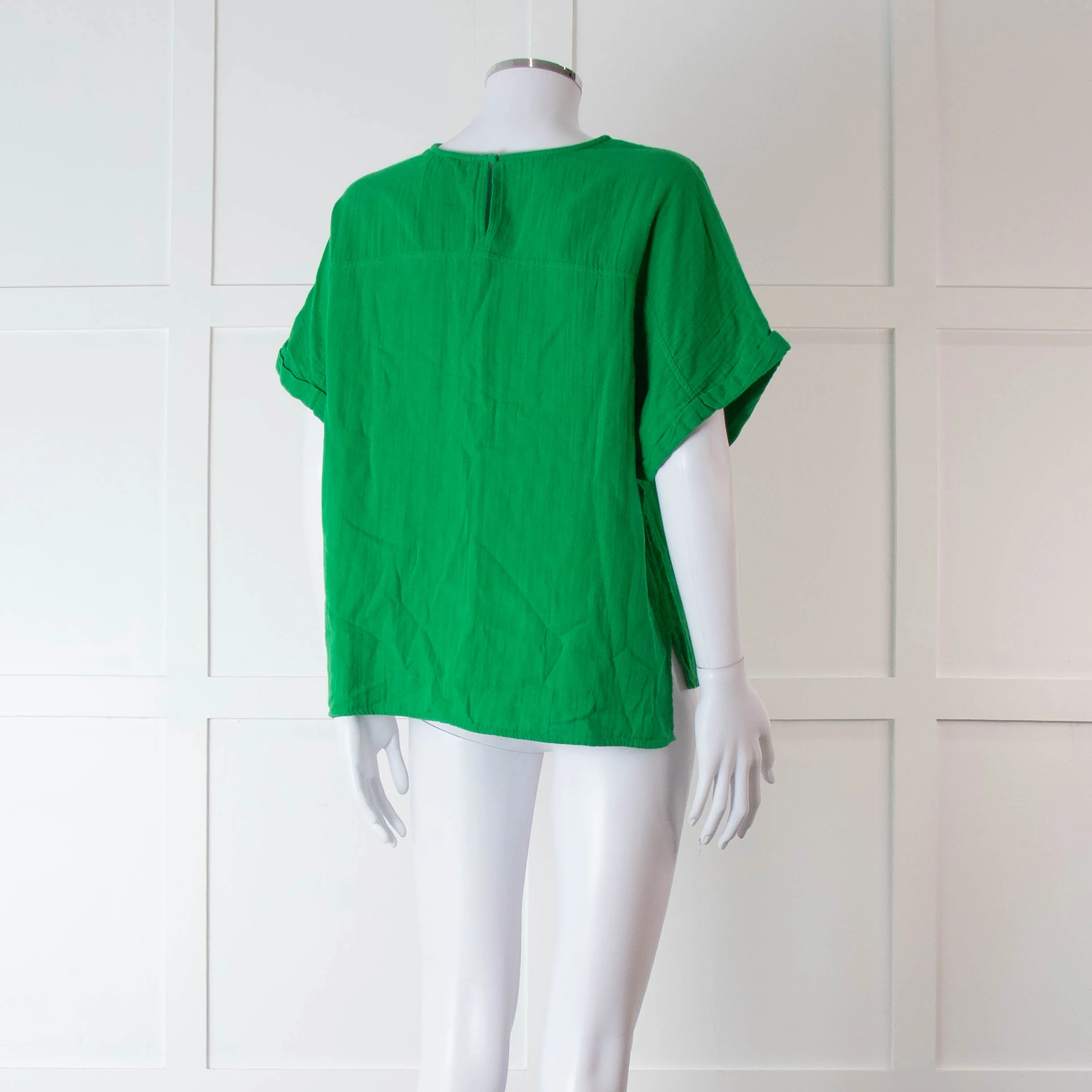 Me + Em Green Short Sleeve Cheese Cloth Top - Image 4