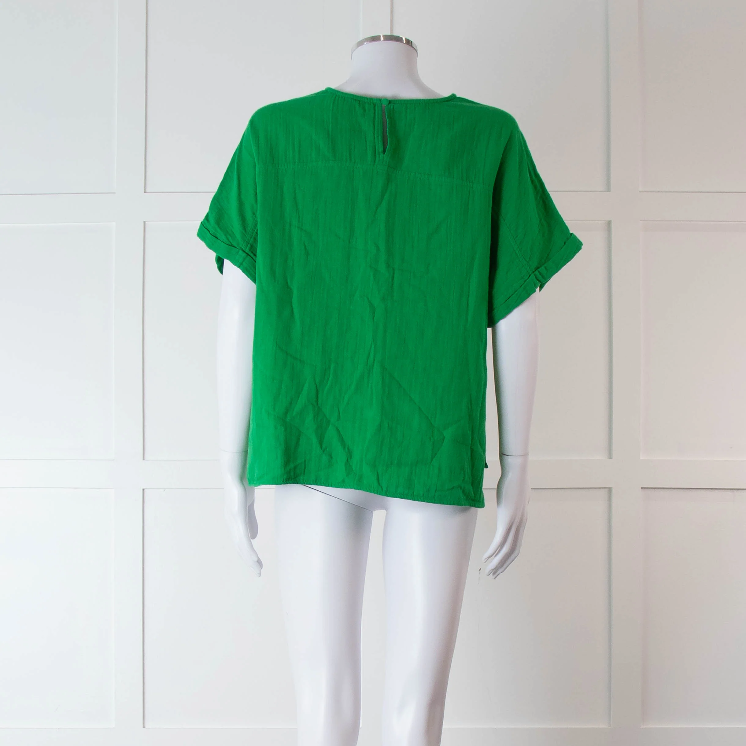 Me + Em Green Short Sleeve Cheese Cloth Top - Image 5