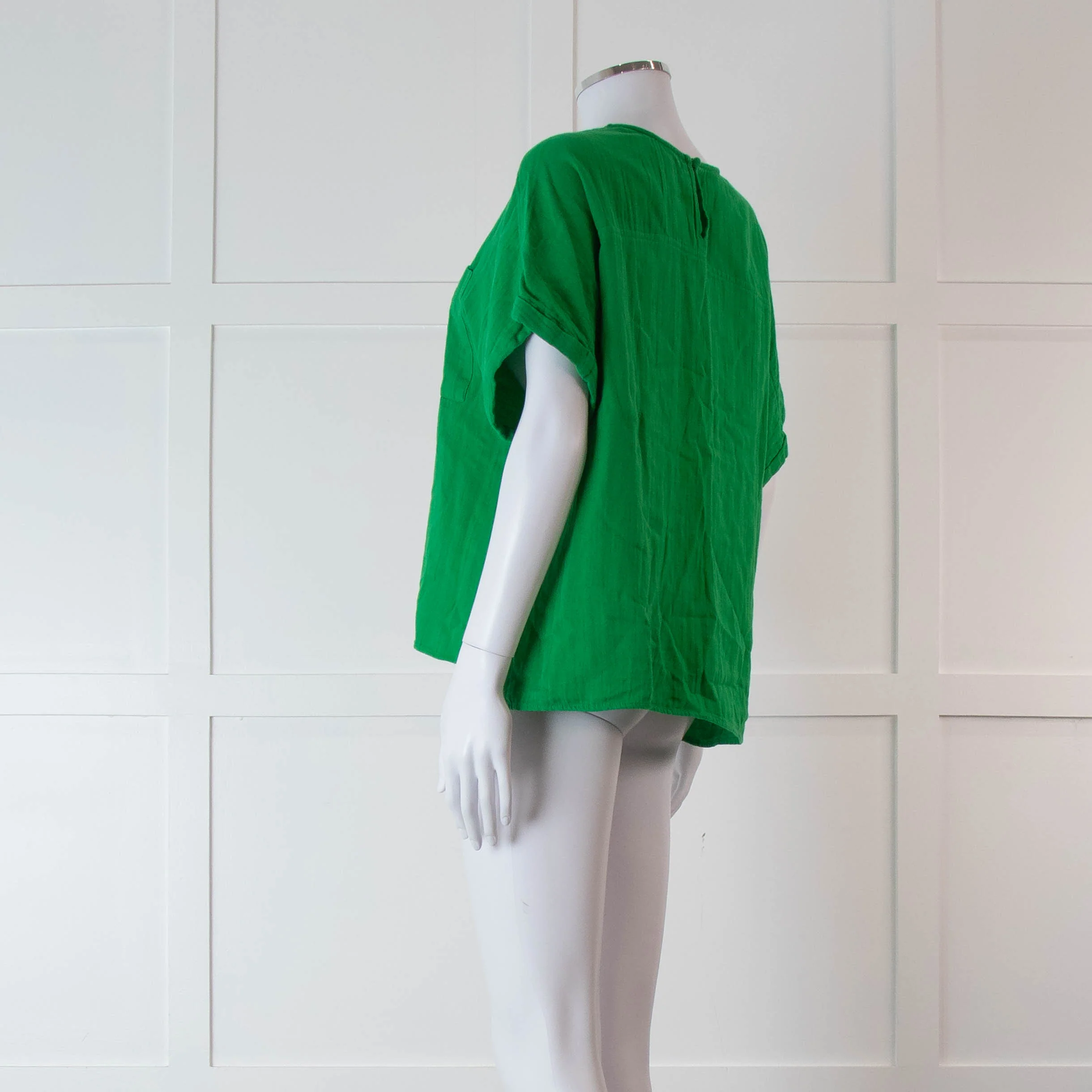 Me + Em Green Short Sleeve Cheese Cloth Top - Image 6