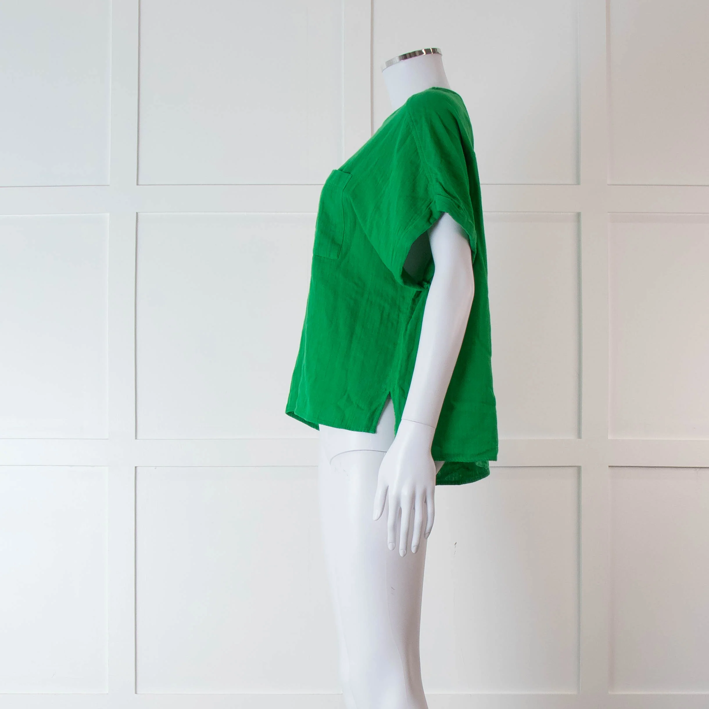 Me + Em Green Short Sleeve Cheese Cloth Top - Image 7