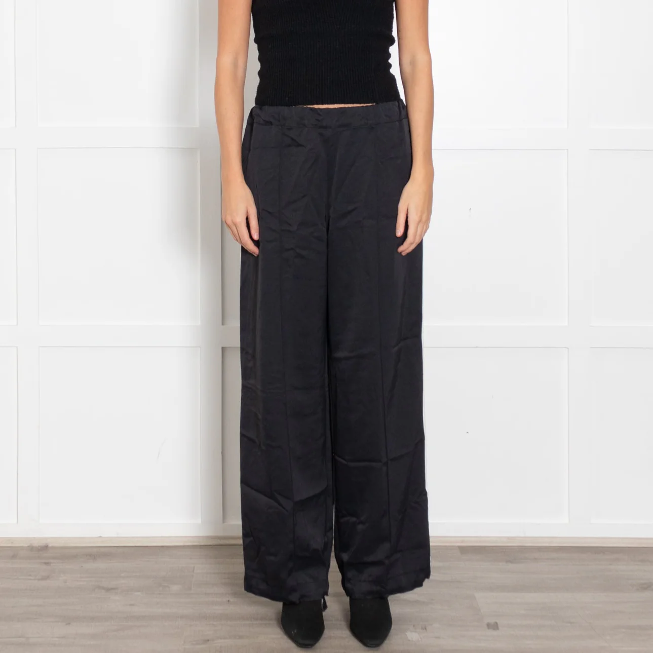 Me + Em Grey Black Side Stripe Flared Trousers - Image 2