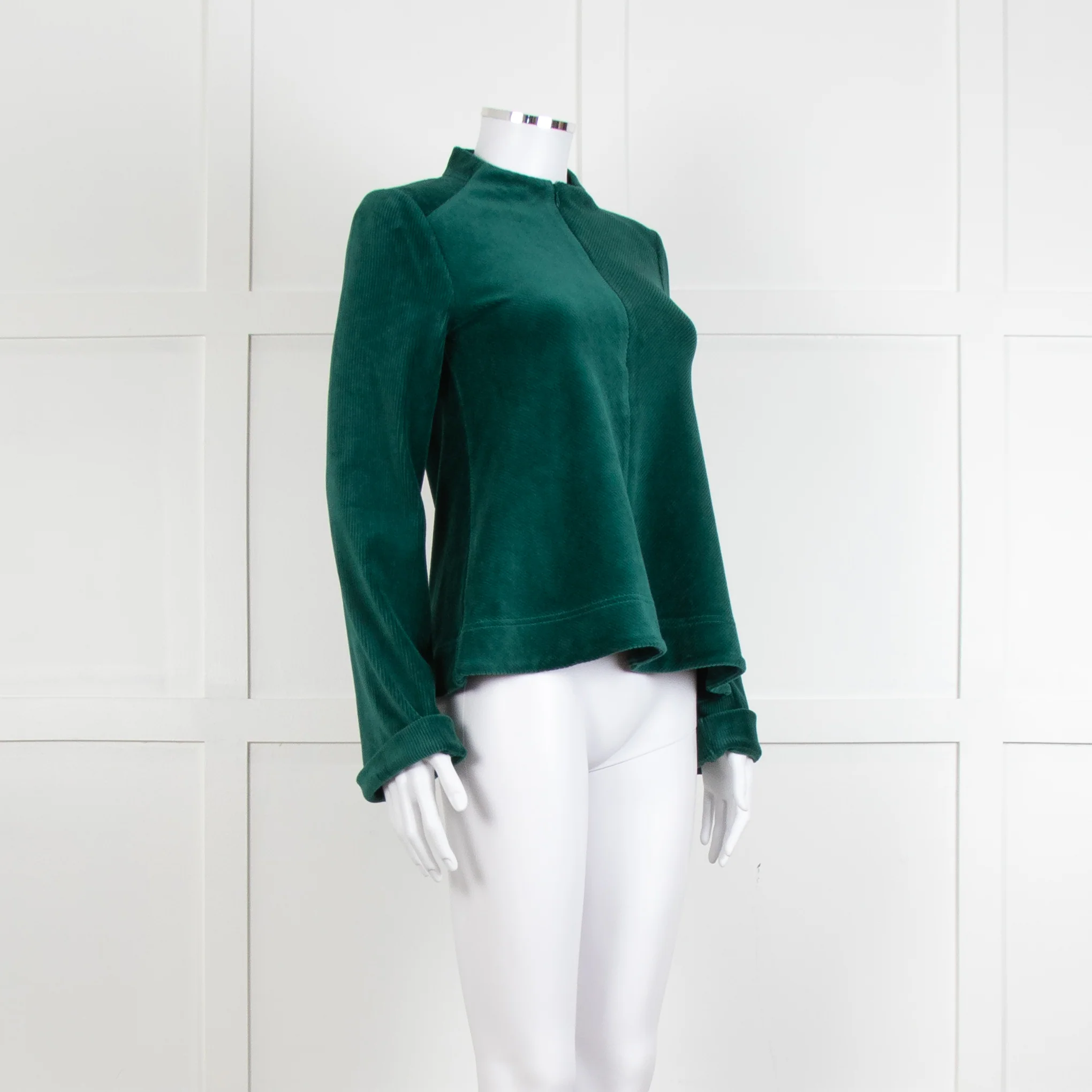 Me + Em Jade Green Velvet Long Sleeve Top - Image 2