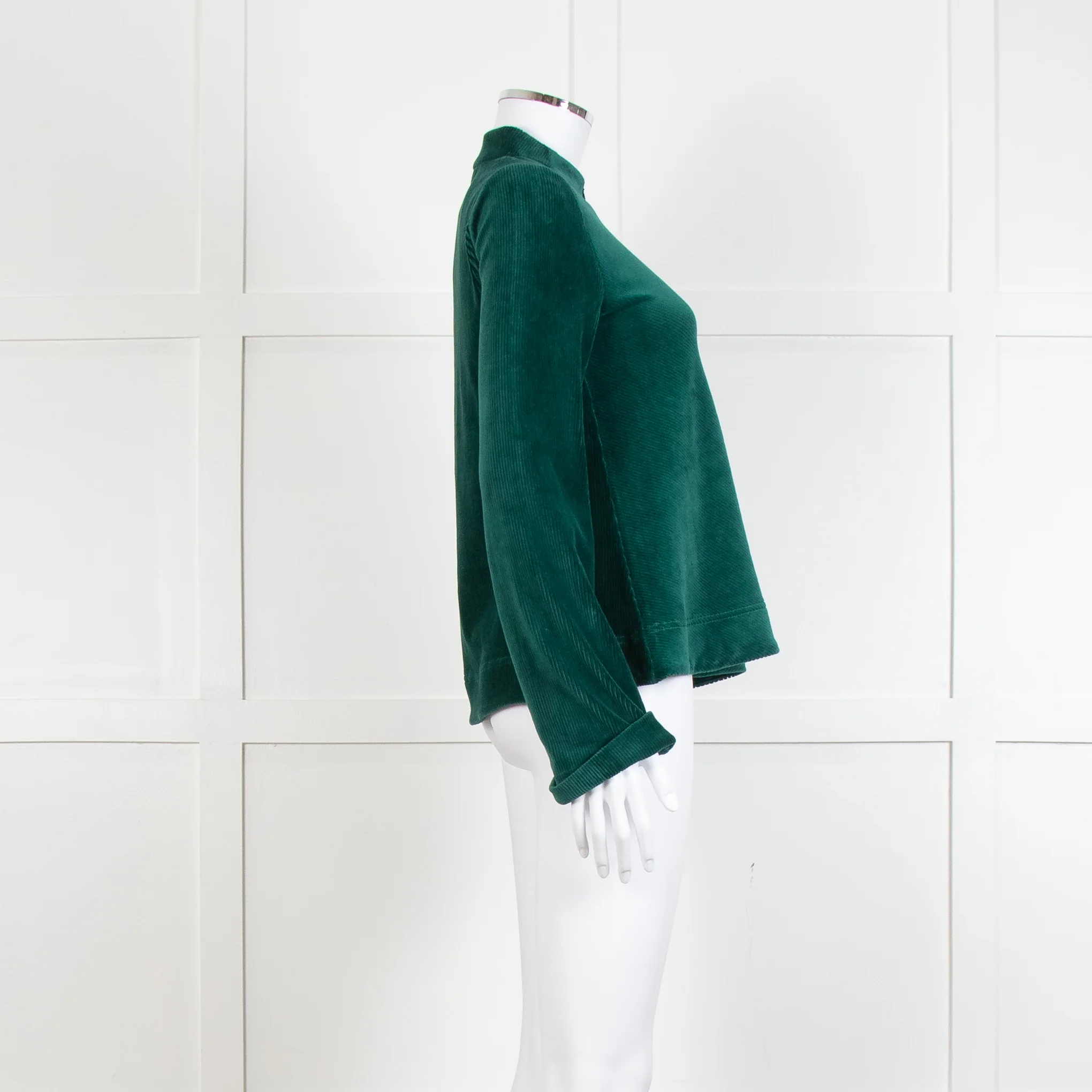 Me + Em Jade Green Velvet Long Sleeve Top - Image 3