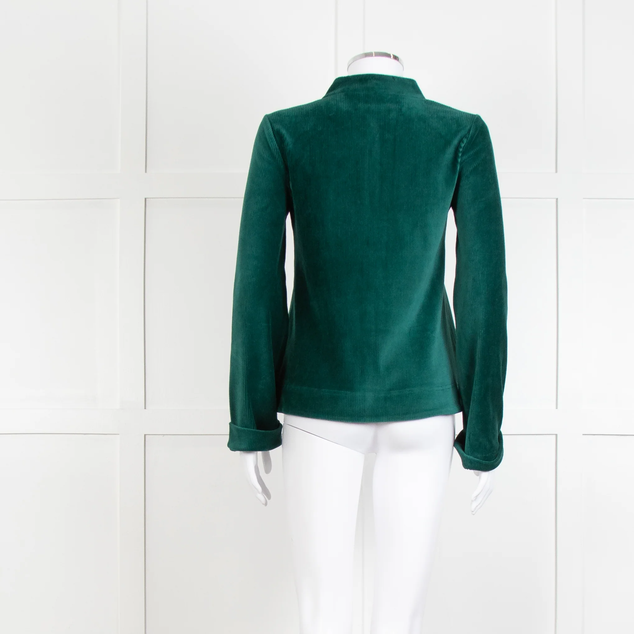 Me + Em Jade Green Velvet Long Sleeve Top - Image 5