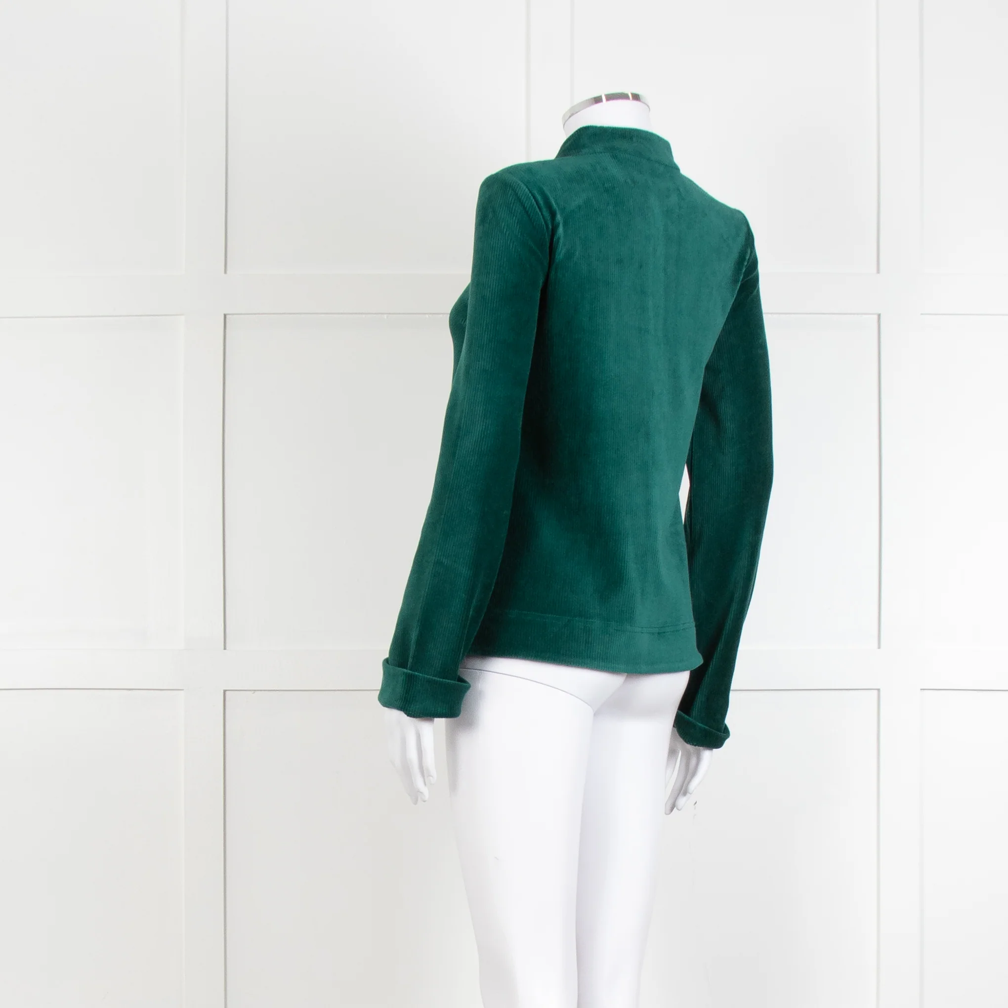 Me + Em Jade Green Velvet Long Sleeve Top - Image 6
