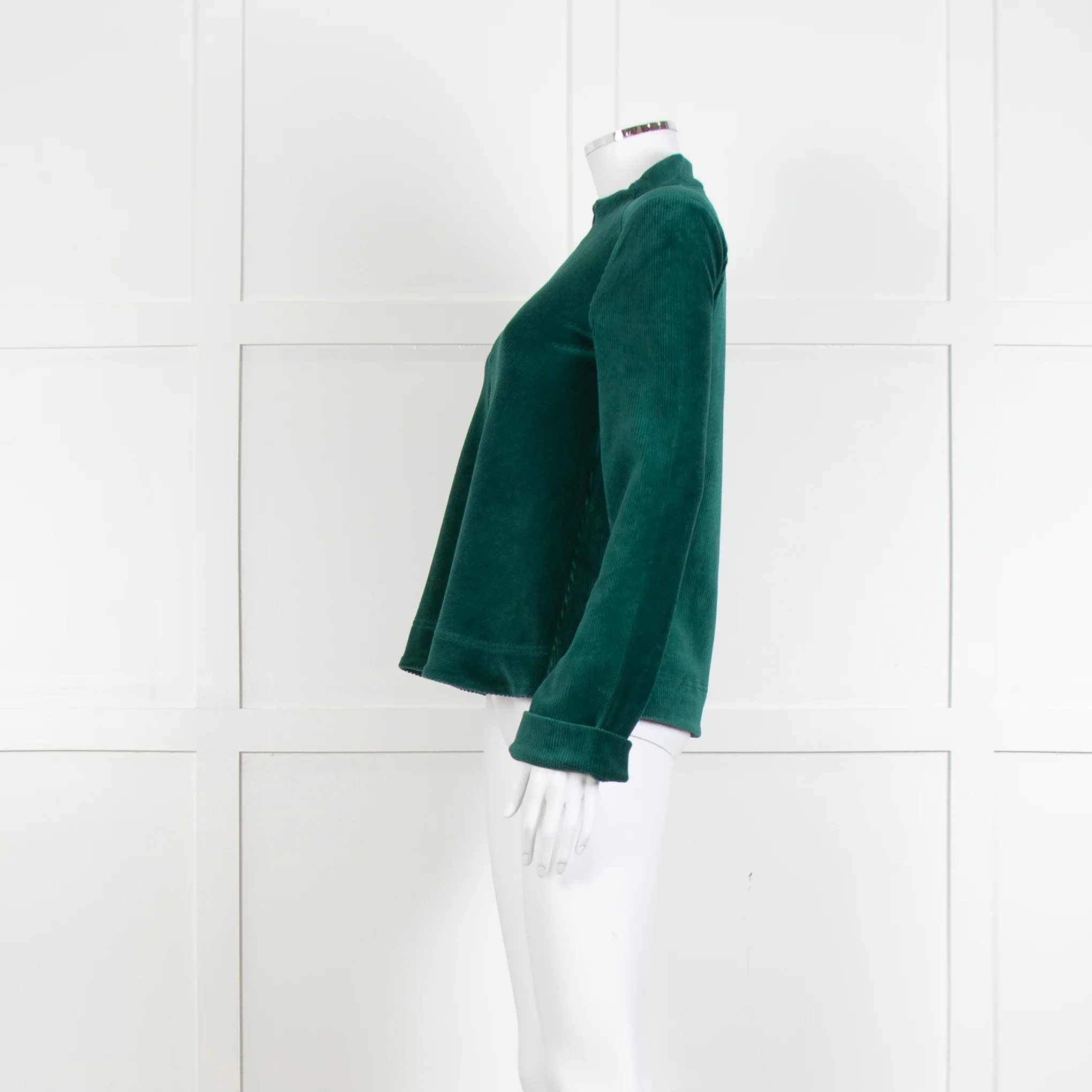 Me + Em Jade Green Velvet Long Sleeve Top - Image 7