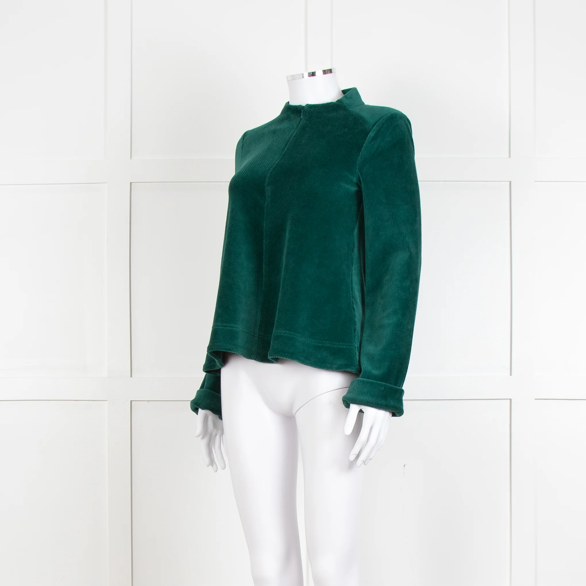 Me + Em Jade Green Velvet Long Sleeve Top - Image 8