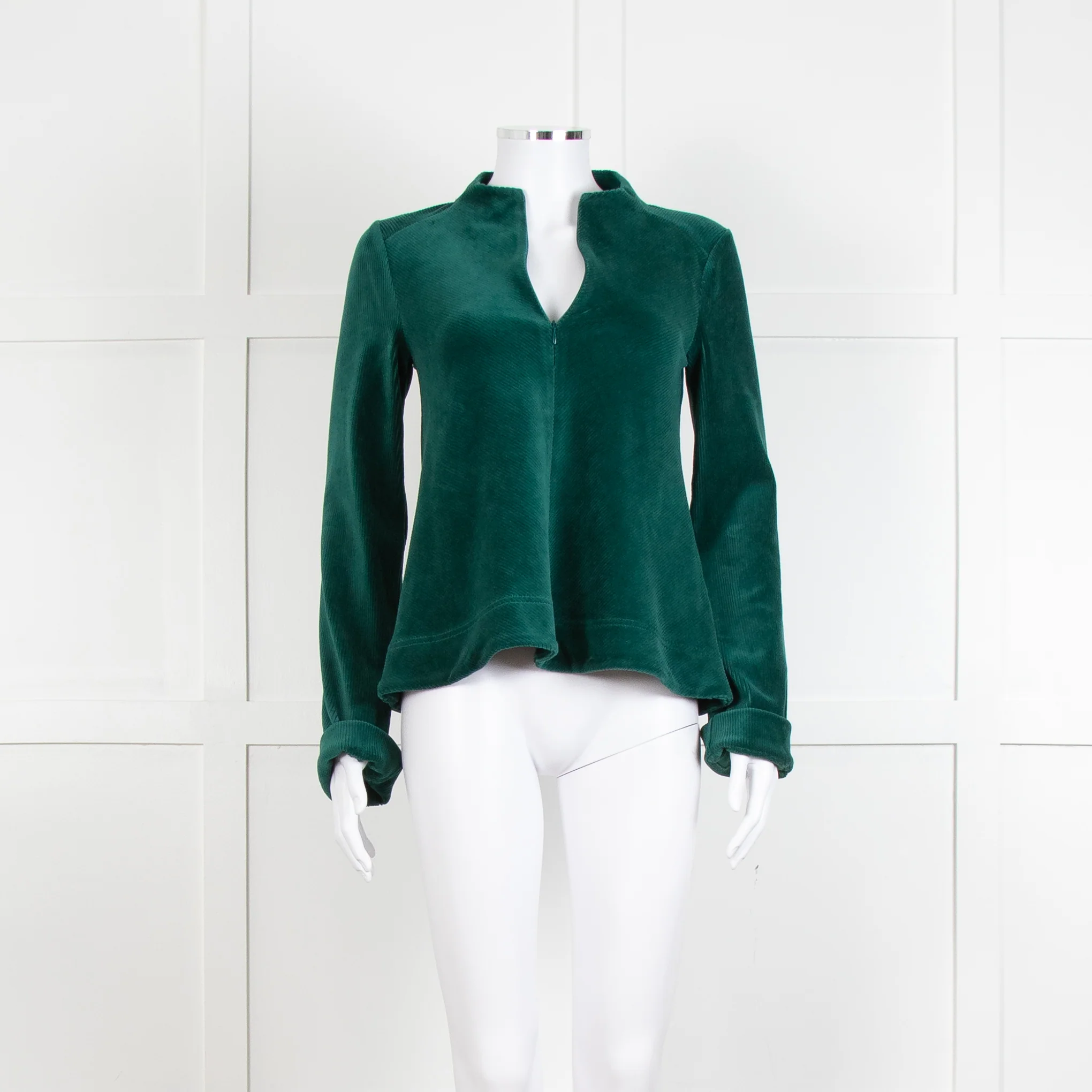Me + Em Jade Green Velvet Long Sleeve Top - Image 9