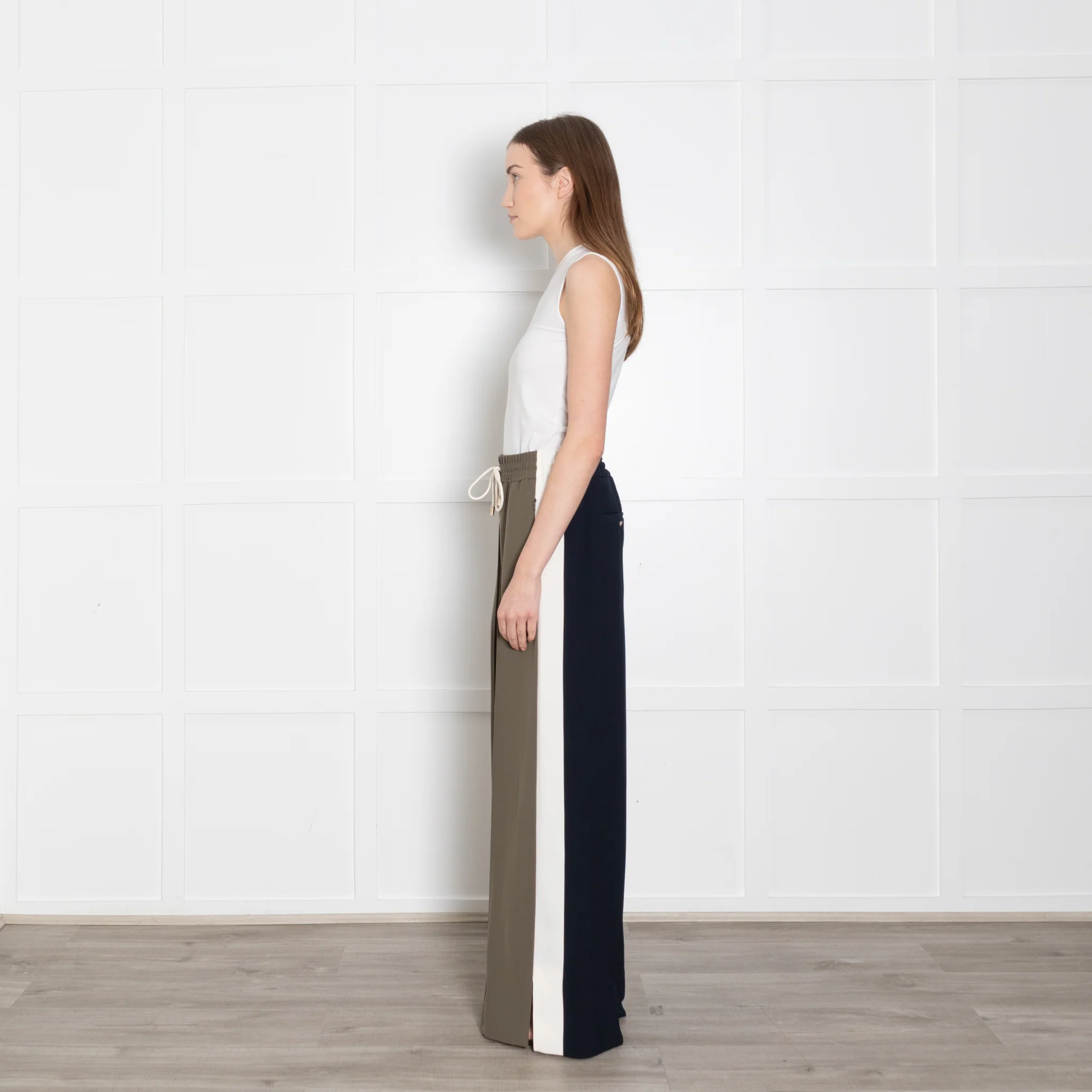 Me + Em Khaki Black Side Stipe Trousers - Image 4