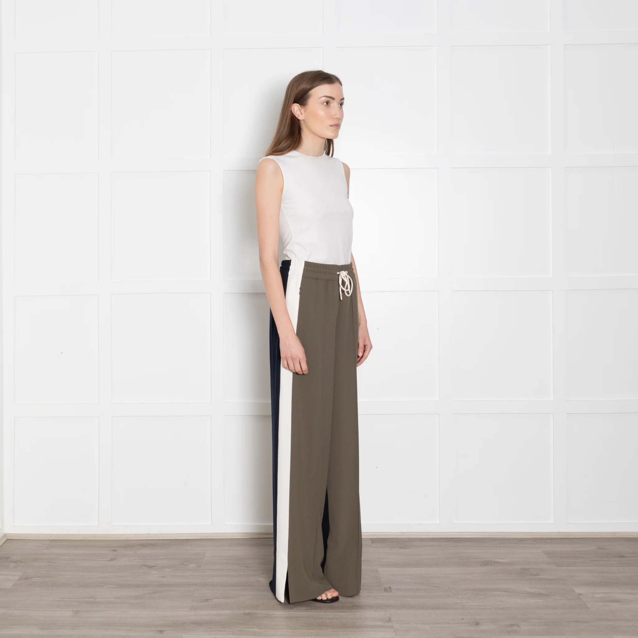 Me + Em Khaki Black Side Stipe Trousers - Image 7