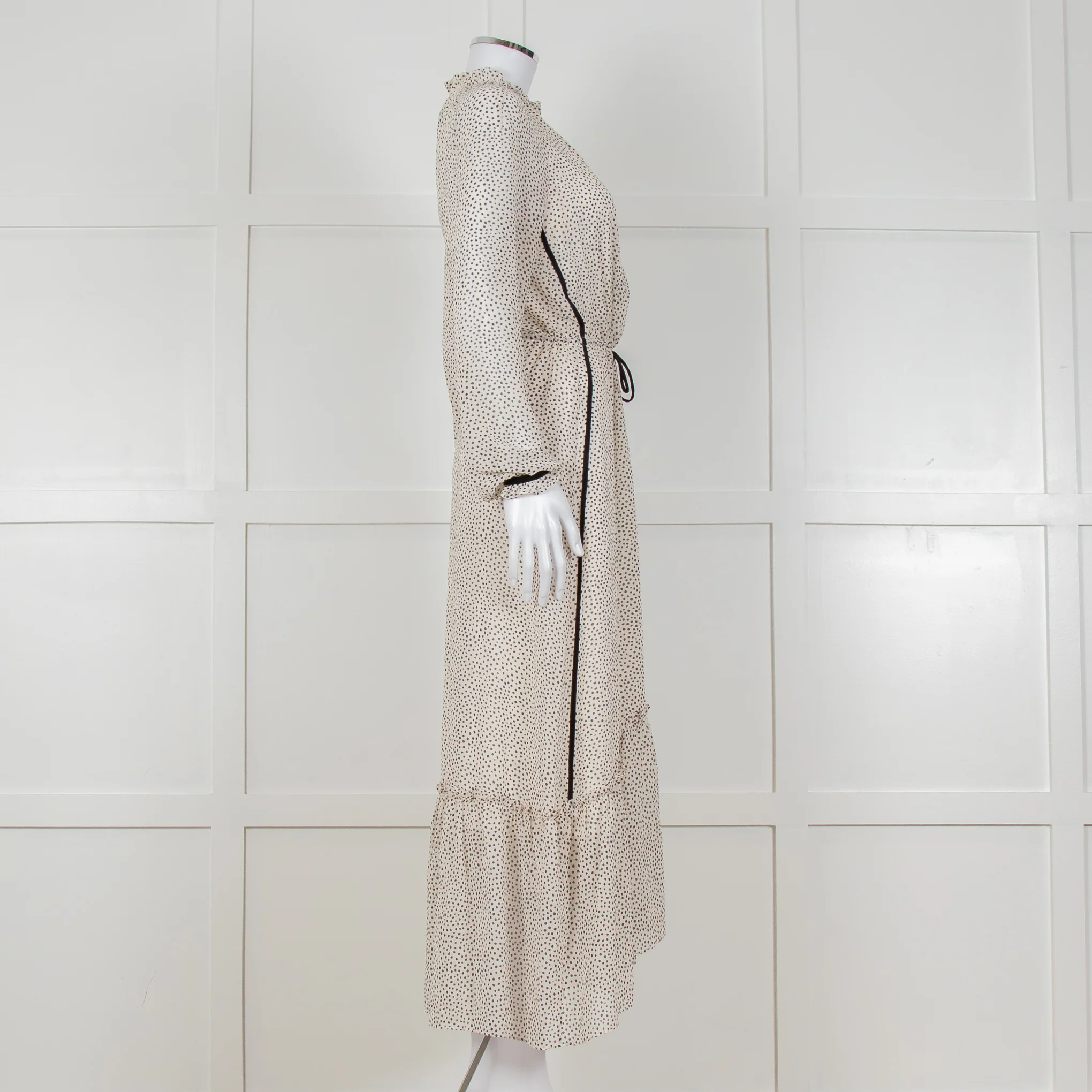 Me + Em Micro Polka Dot Drawstring Waist Maxi Dress - Image 3