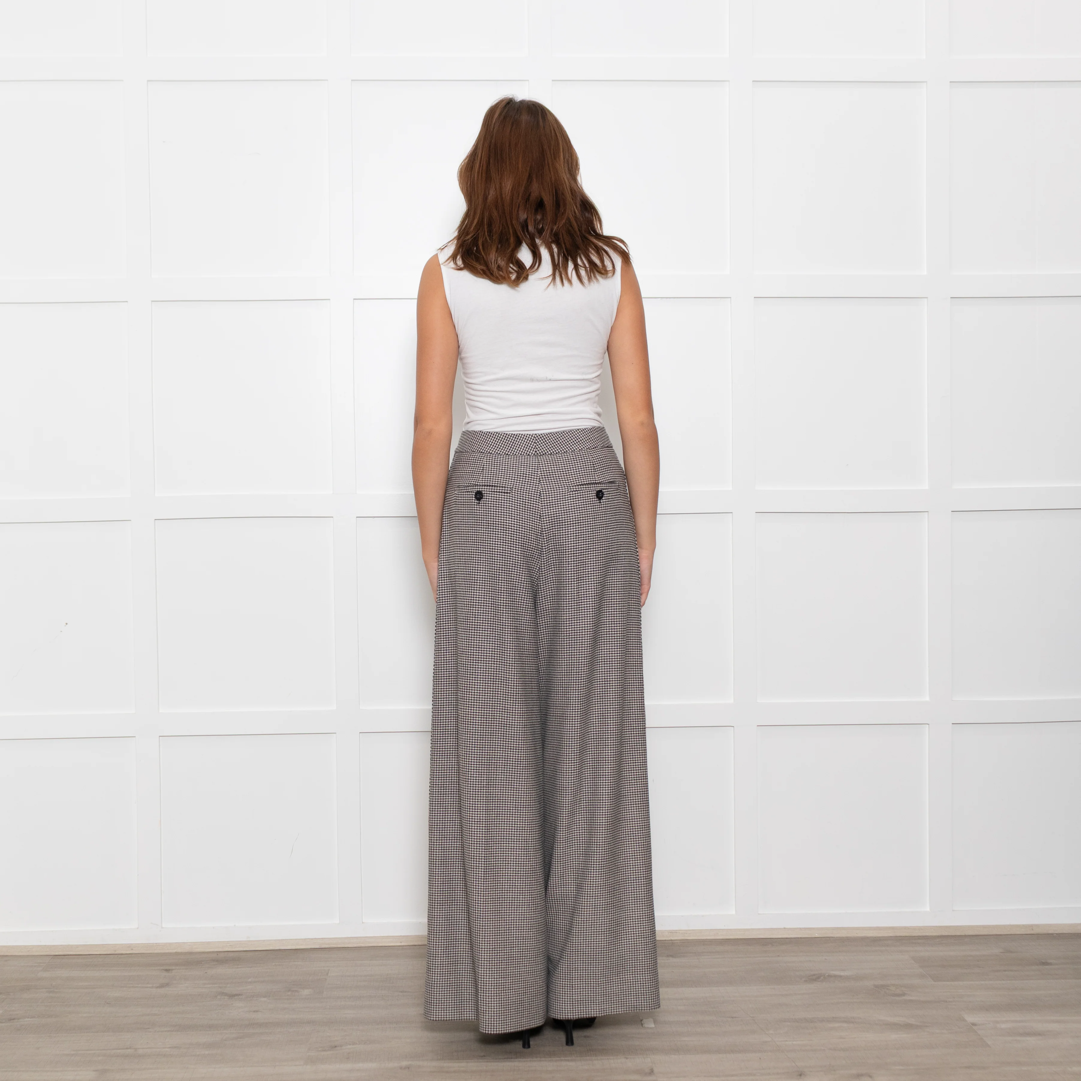 Me + Em Mini Houndstooth Wide Leg Trousers - Image 5